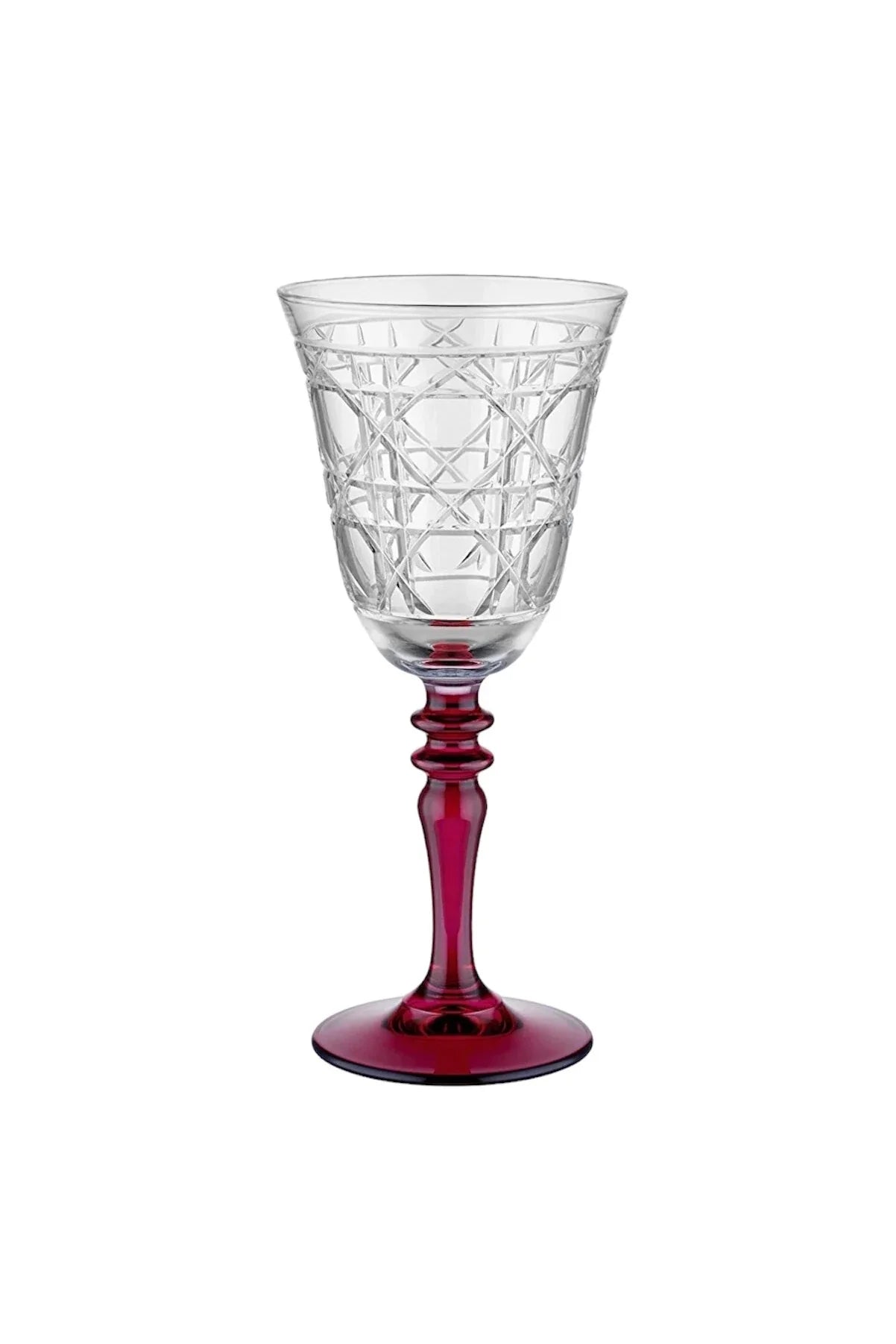 Gloria Hybrid Cut Crystal Wine Glasses - Set Of 2 - Margerie Crystal USA