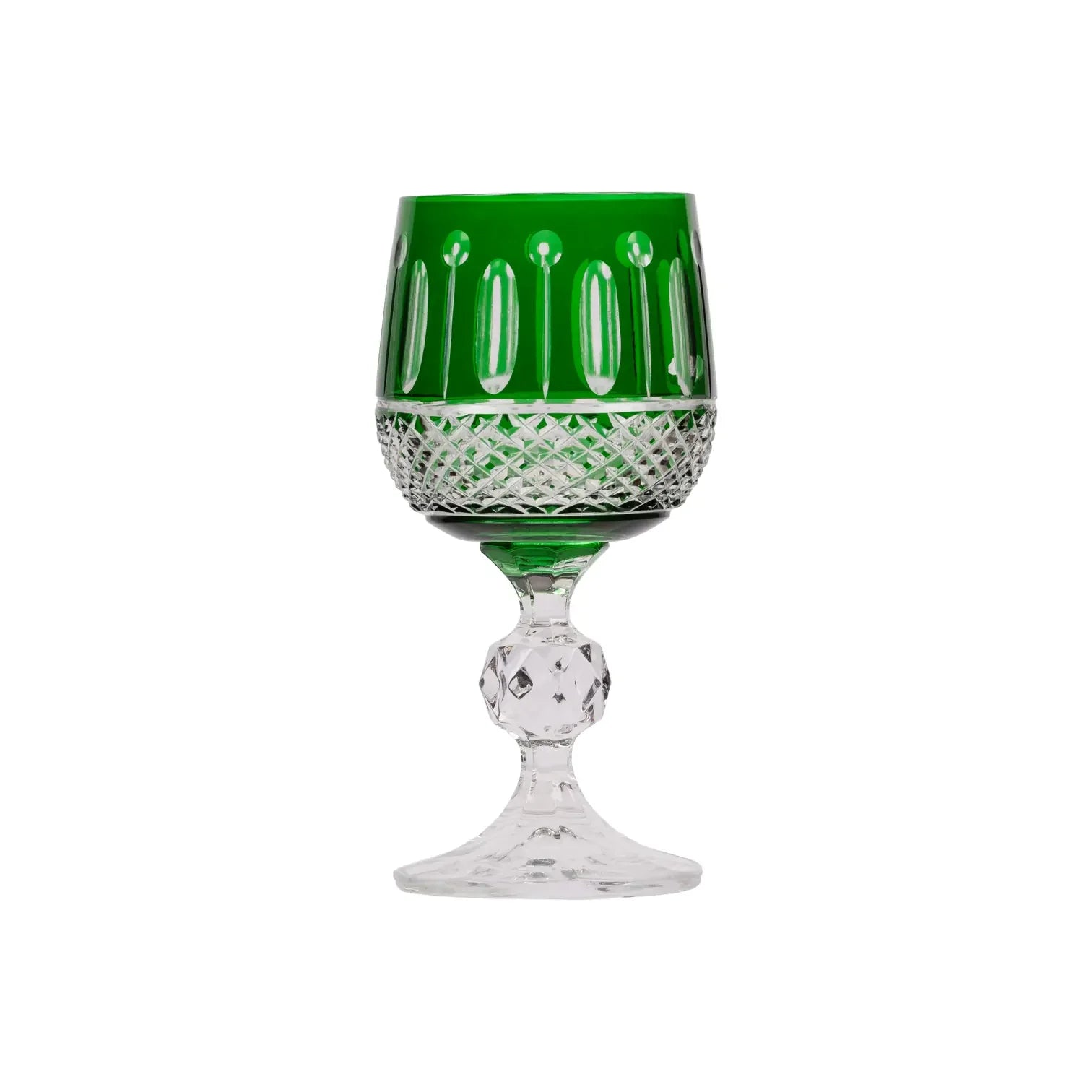 Ophelia Cut Crystal Wine Goblet - Set Of 2 - Margerie Crystal USA