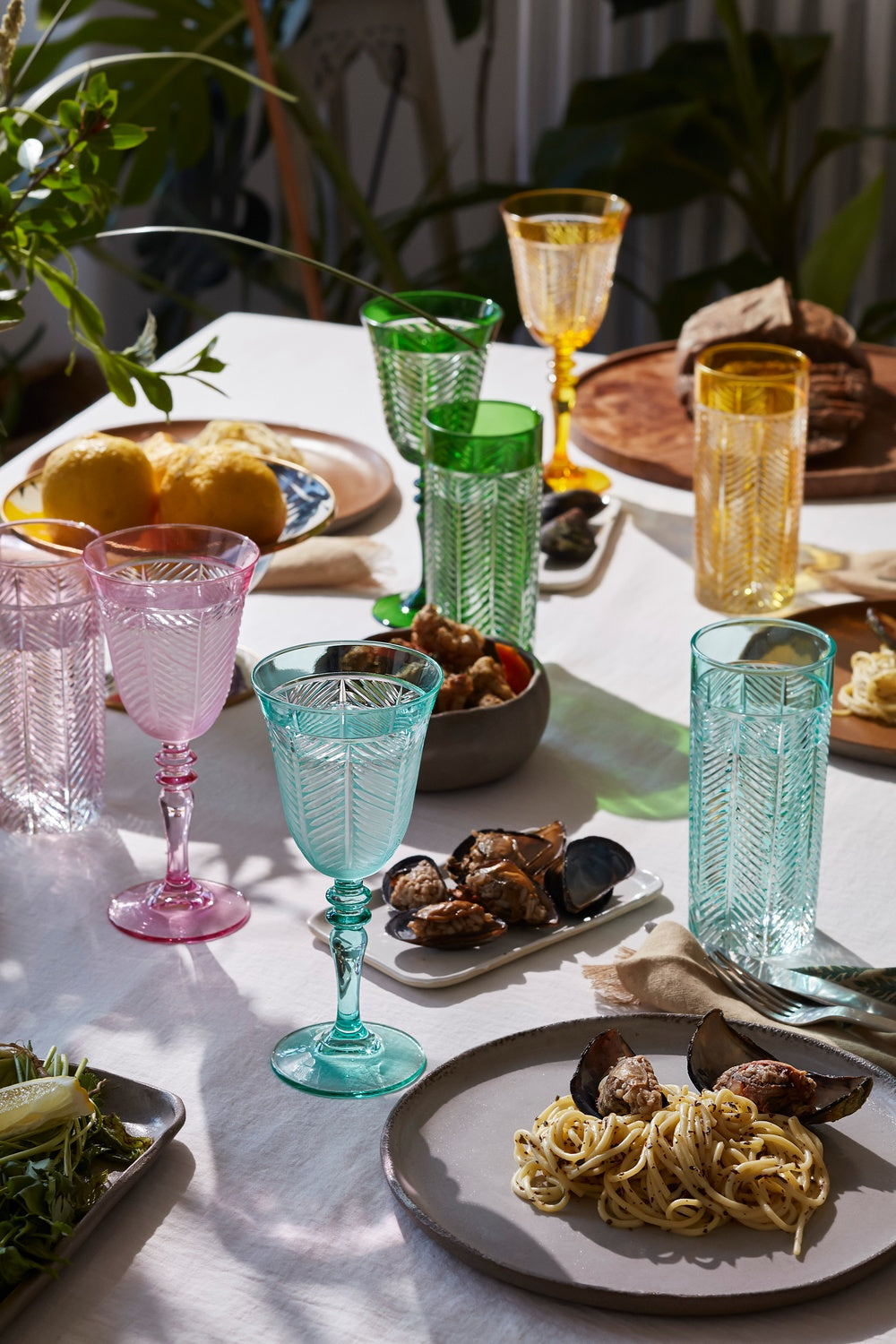 Lanza Cut Crystal Highball Glasses - Set Of 2 - Margerie Crystal USA