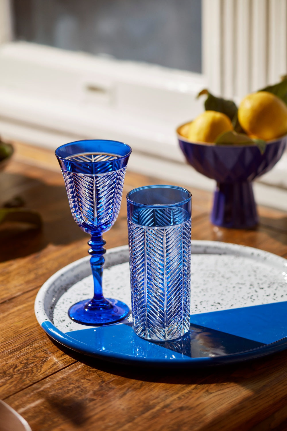 Lanza Cut Crystal Wine Glasses - Set Of 2 - Margerie Crystal USA
