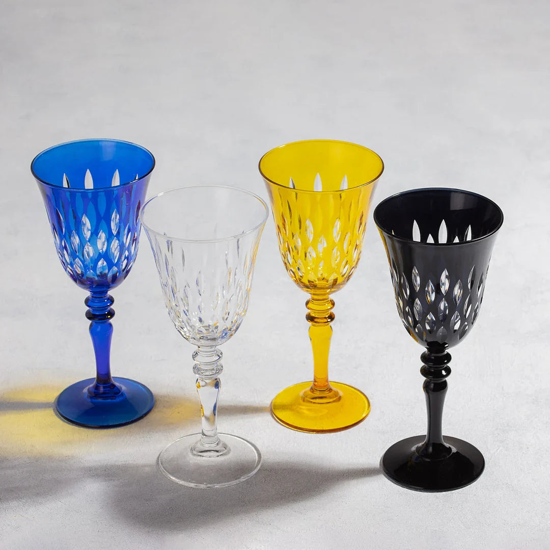 Royal Cut Crystal Wine Glasses - Set Of 2 - Margerie Crystal USA