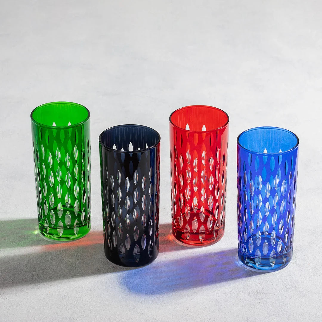 Royal Cut Crystal Highball Glasses - Set Of 2 - Margerie Crystal USA