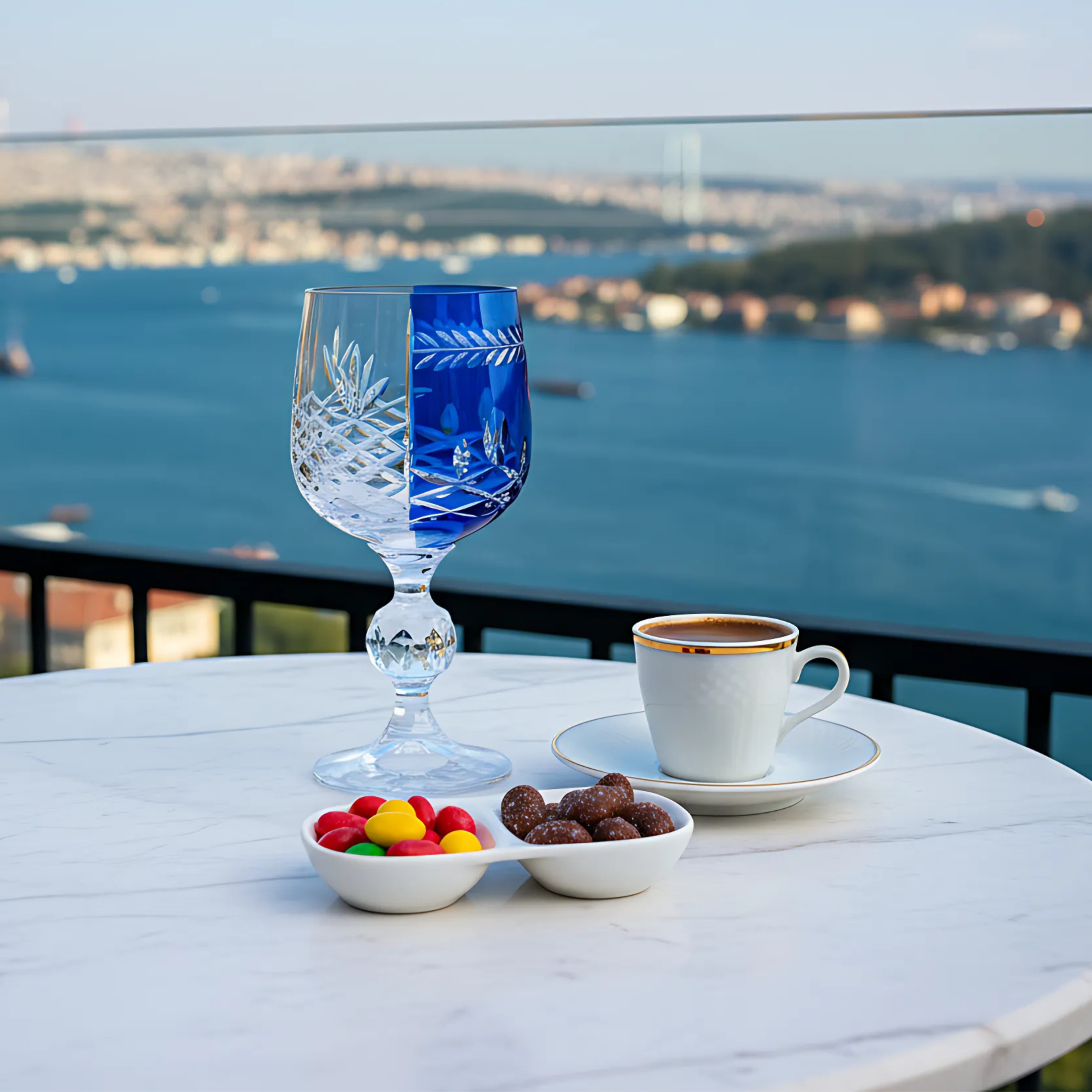 Hybrid Cut Crystal Small Wine Goblet - Set Of 2 - Margerie Crystal USA