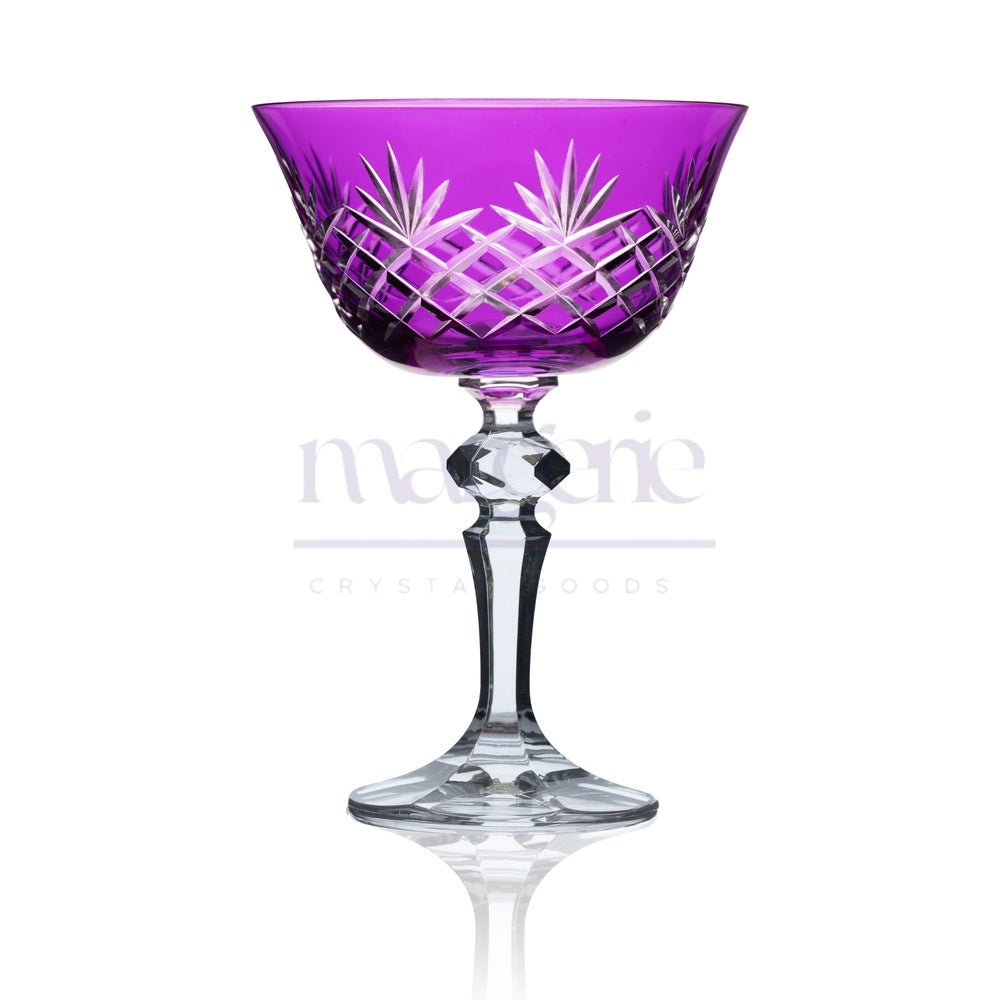 Ara Cut Crystal Champagne Coupe Glasses