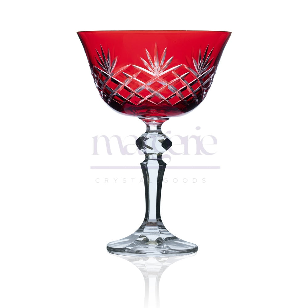 Ara Cut Crystal Champagne Coupe Glasses