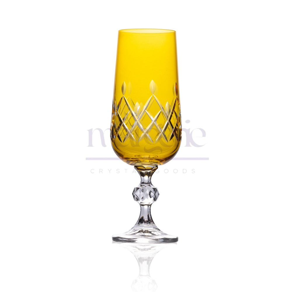 Aria Cut Crystal Champagne Flutes