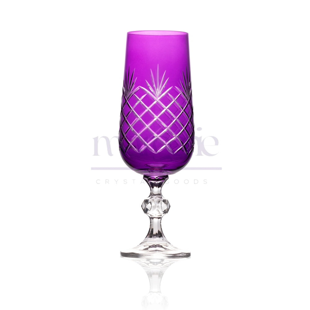 Ara Cut Crystal Champagne Flutes