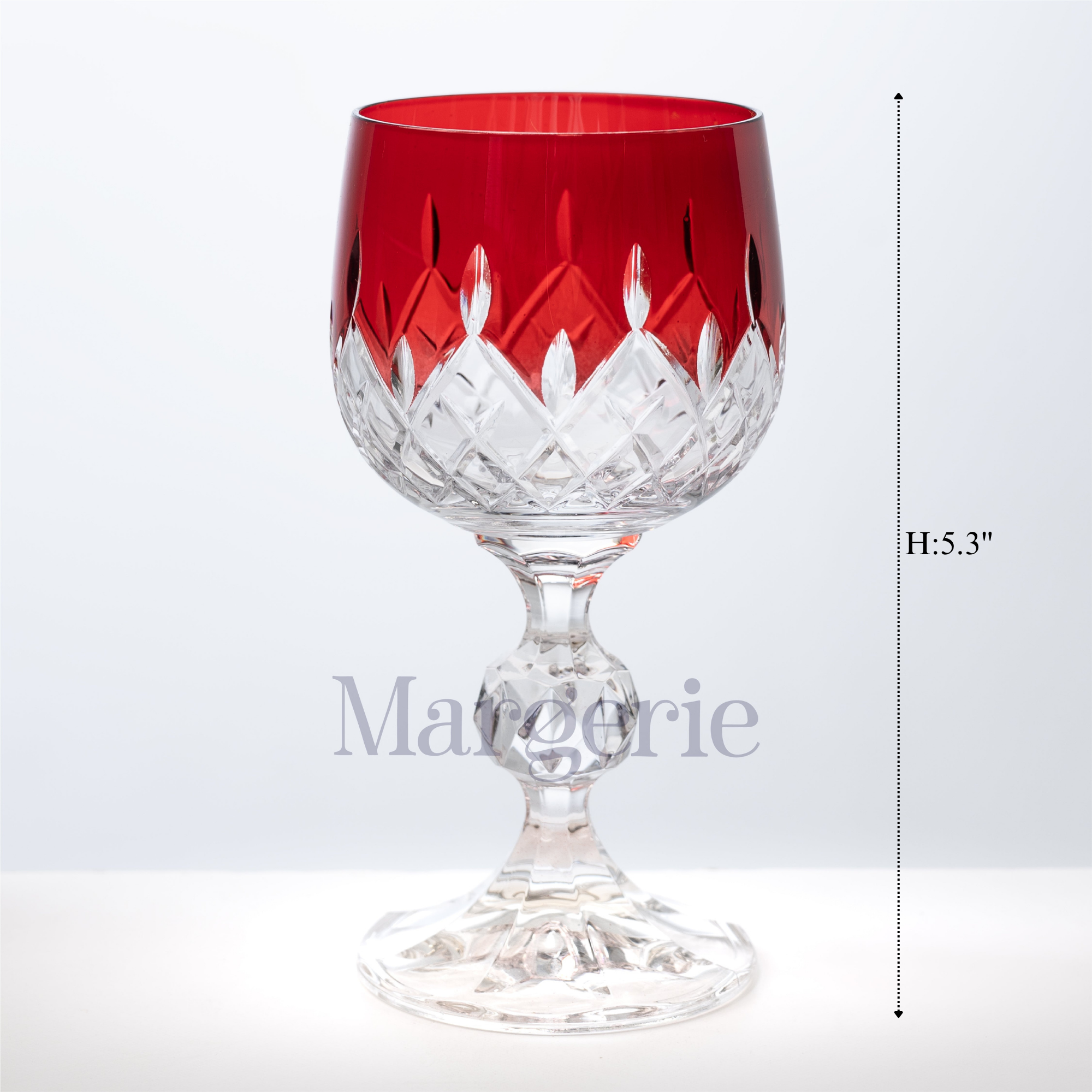 Aria Cut Crystal Wine Goblet - Set Of 2 - Margerie Crystal USA