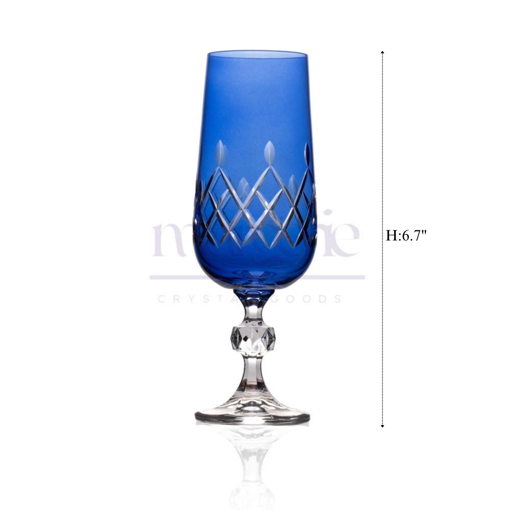 Aria Cut Crystal Champagne Flutes - Set Of 2 - Margerie Crystal USA