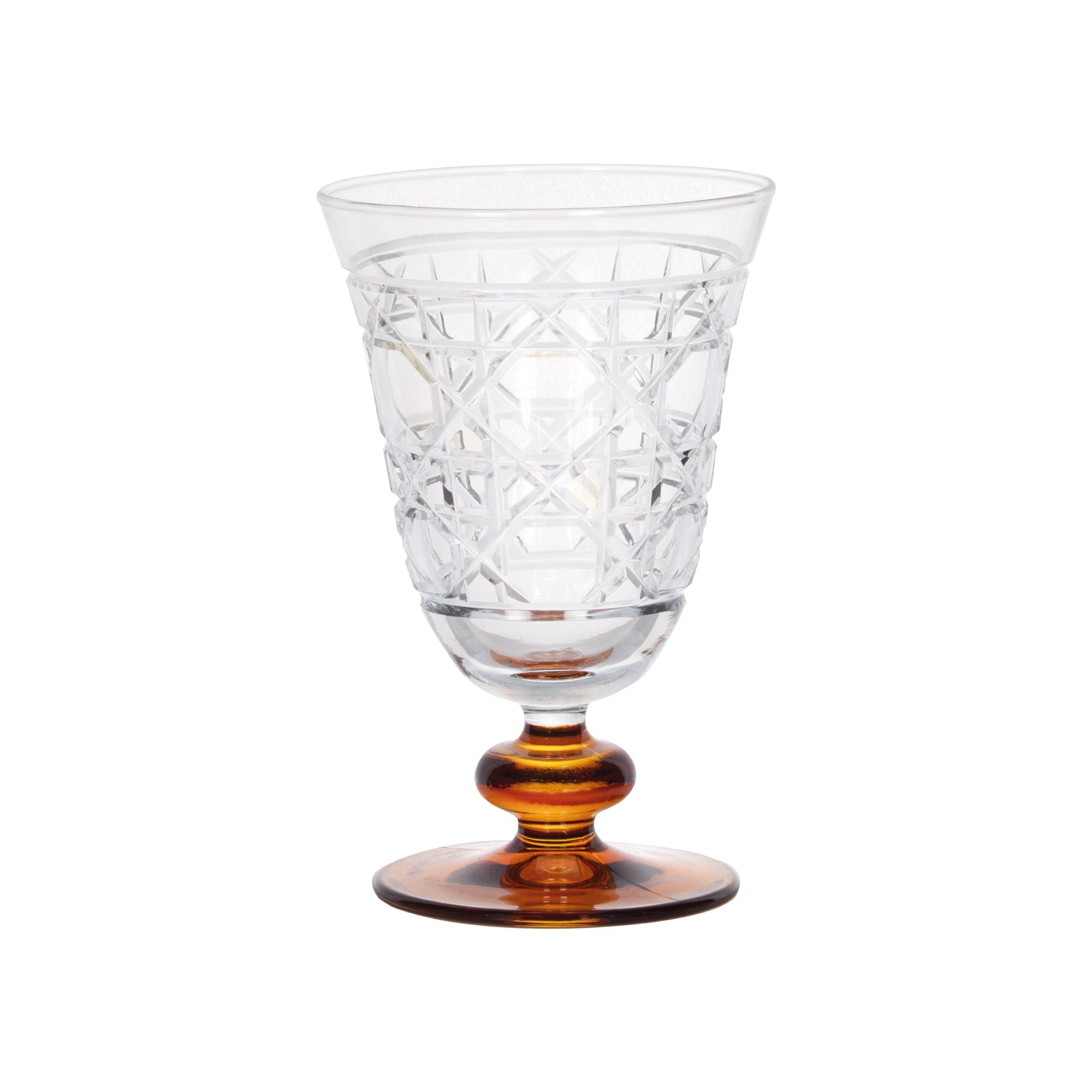 Gloria Hybrid Cut Crystal Wine Goblet - Set Of 2 - Margerie Crystal USA