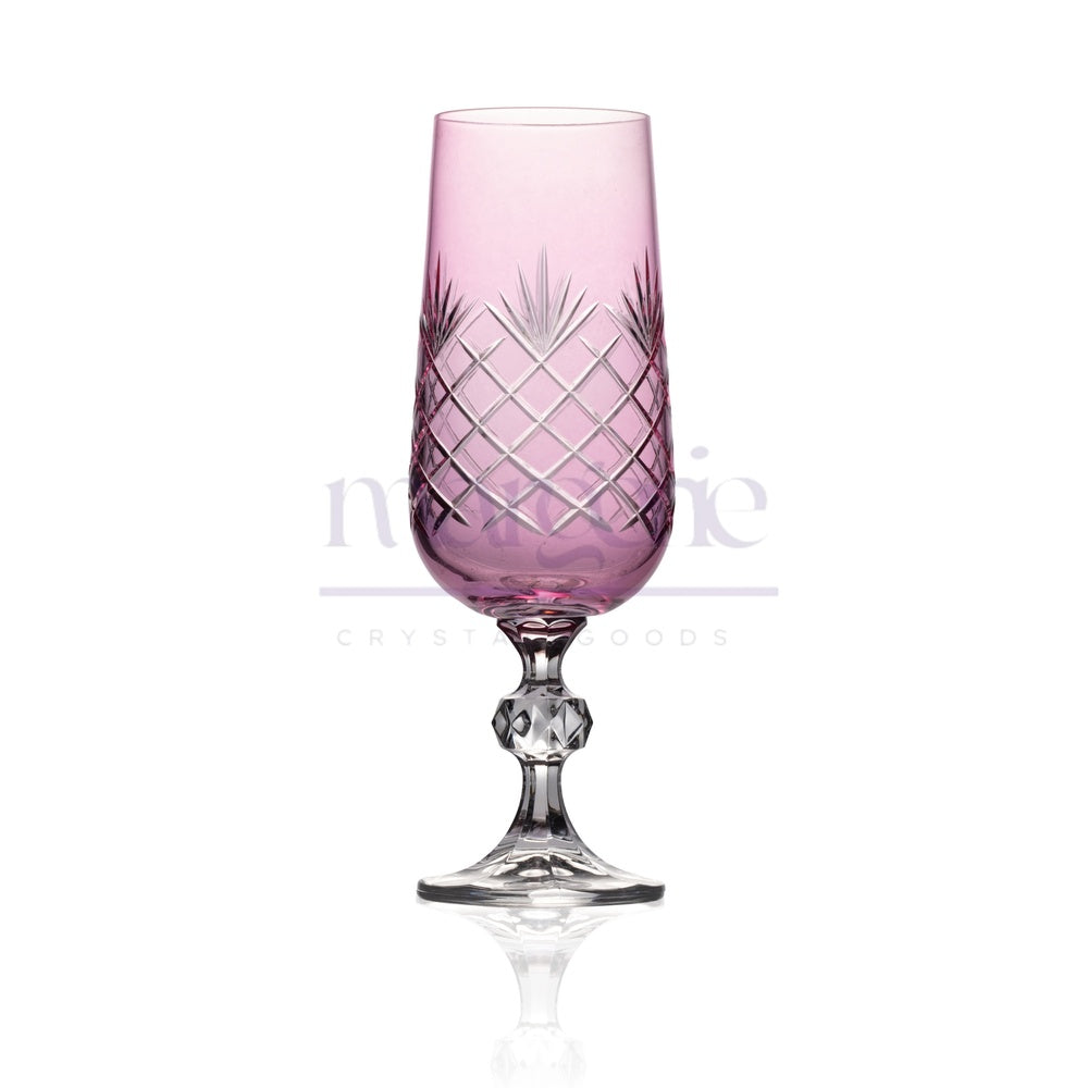 Ara Cut Crystal Champagne Flutes