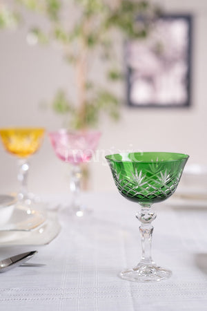 Ara Cut Crystal Champagne Coupe Glasses