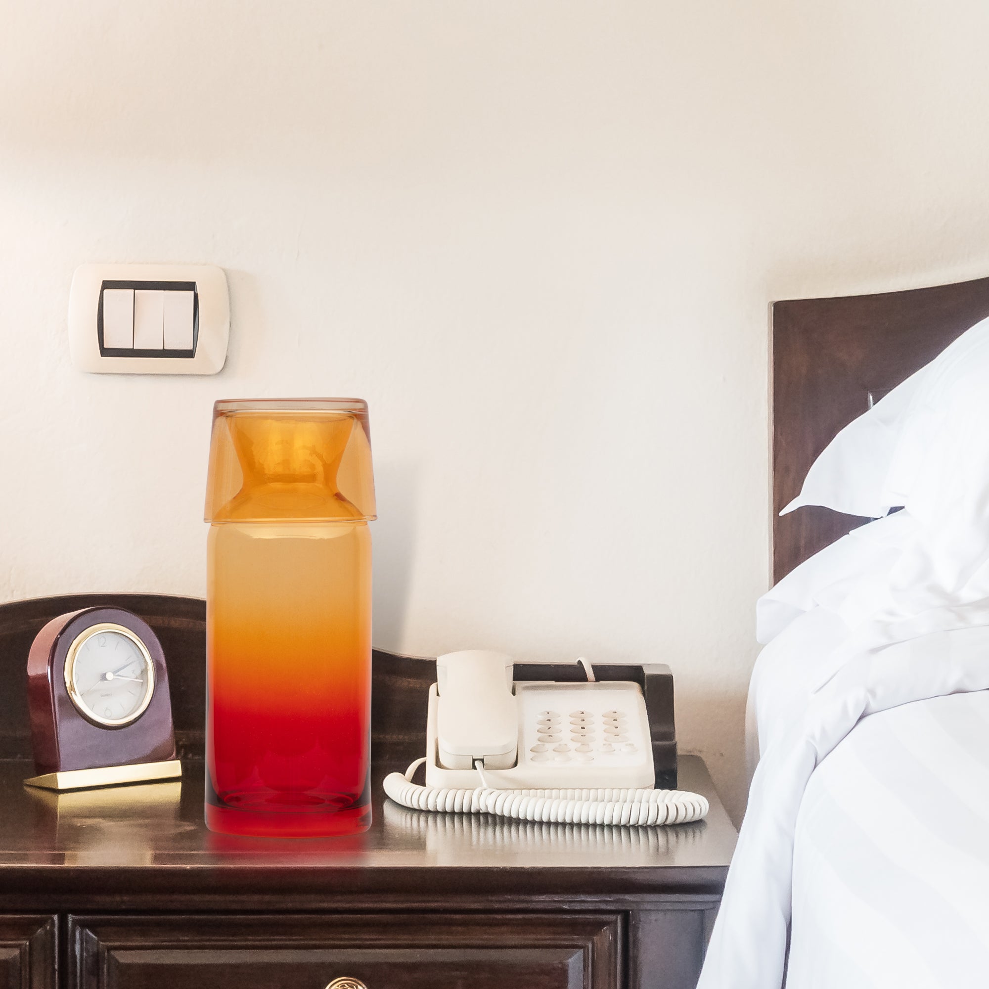 Colored Bedside Carafe (8 Color Options) - Margerie Crystal USA