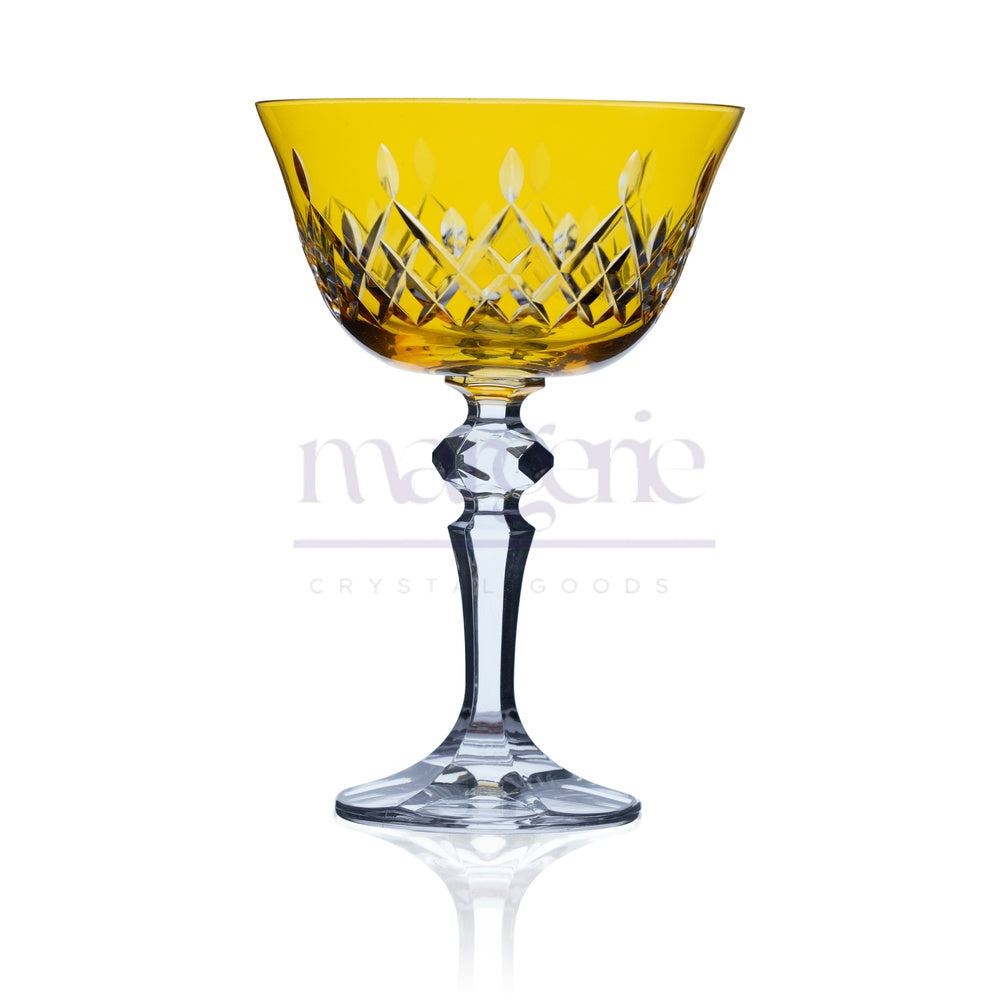 Aria Cut Crystal Champagne Coupe Glasses