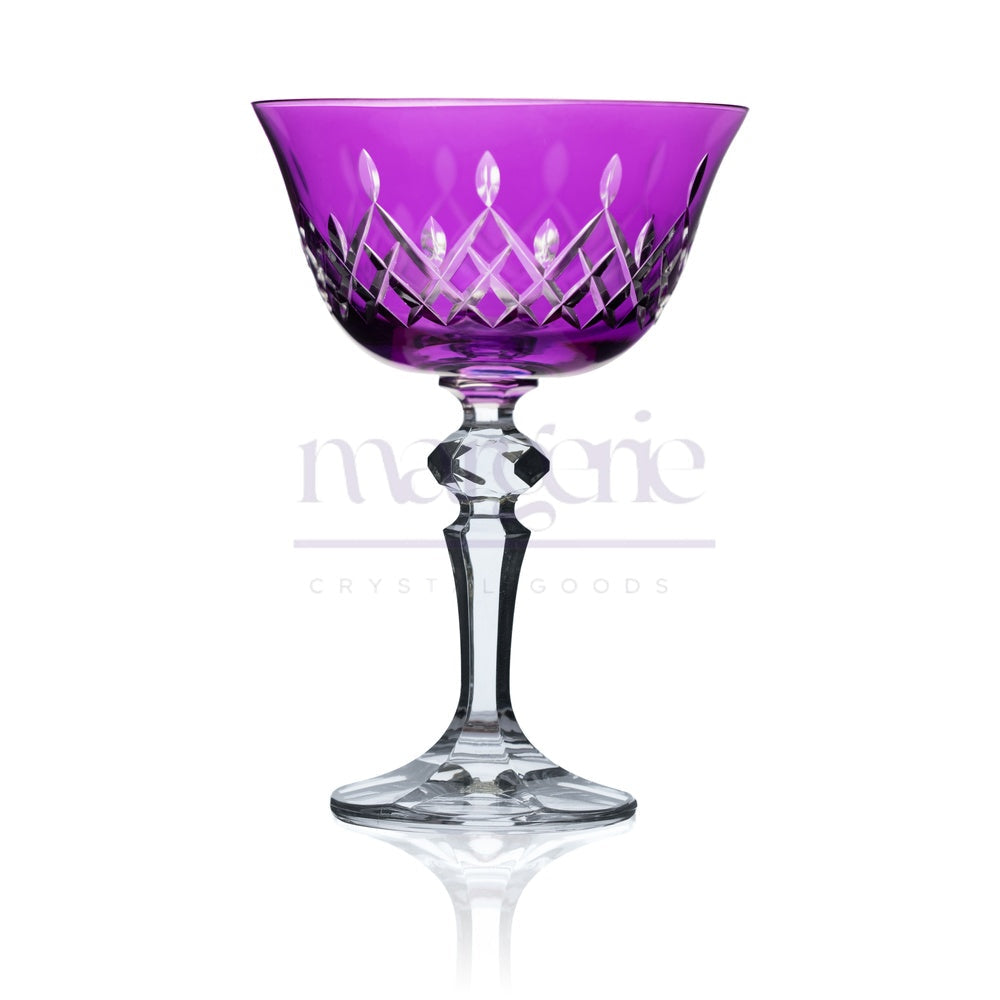 Aria Cut Crystal Champagne Coupe Glasses