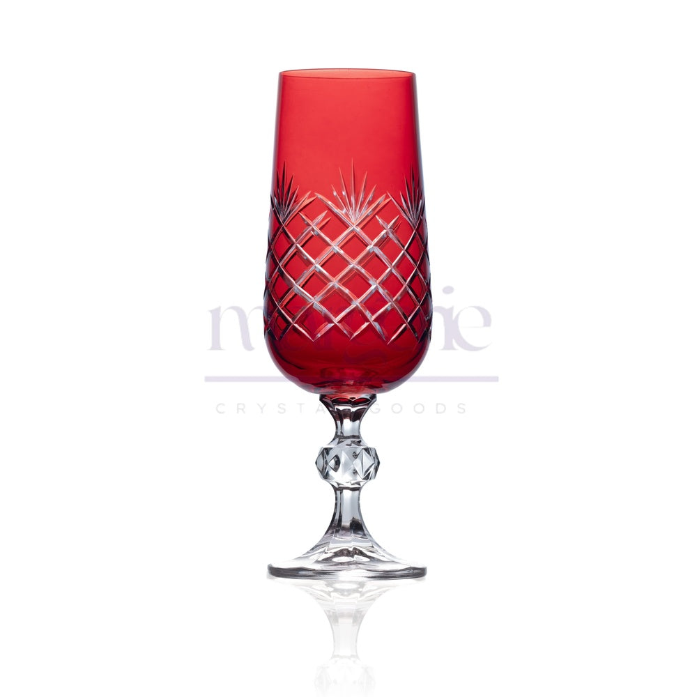 Ara Cut Crystal Champagne Flutes