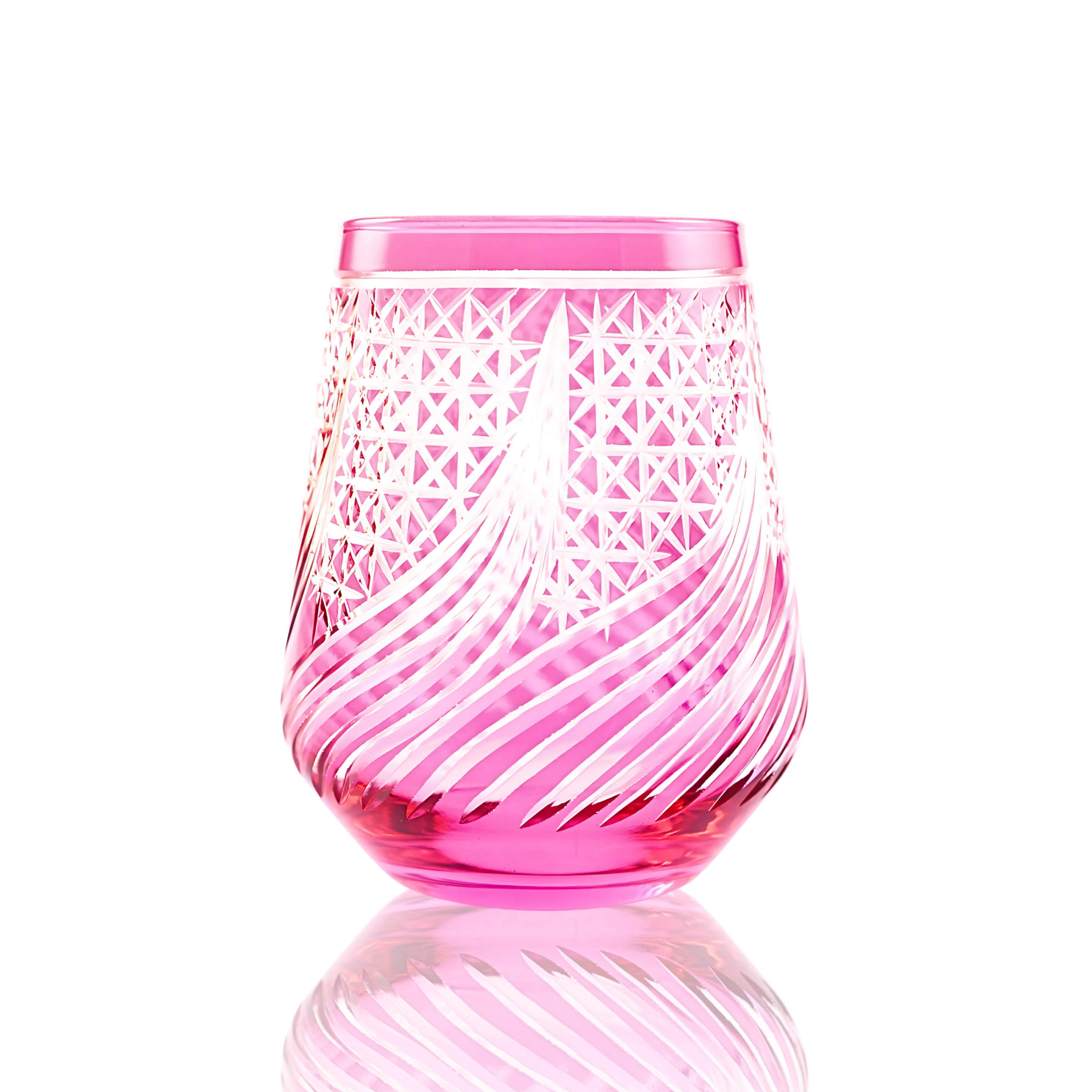 Aurora Stemless Wine Glass - Set Of 2 - Margerie Crystal USA
