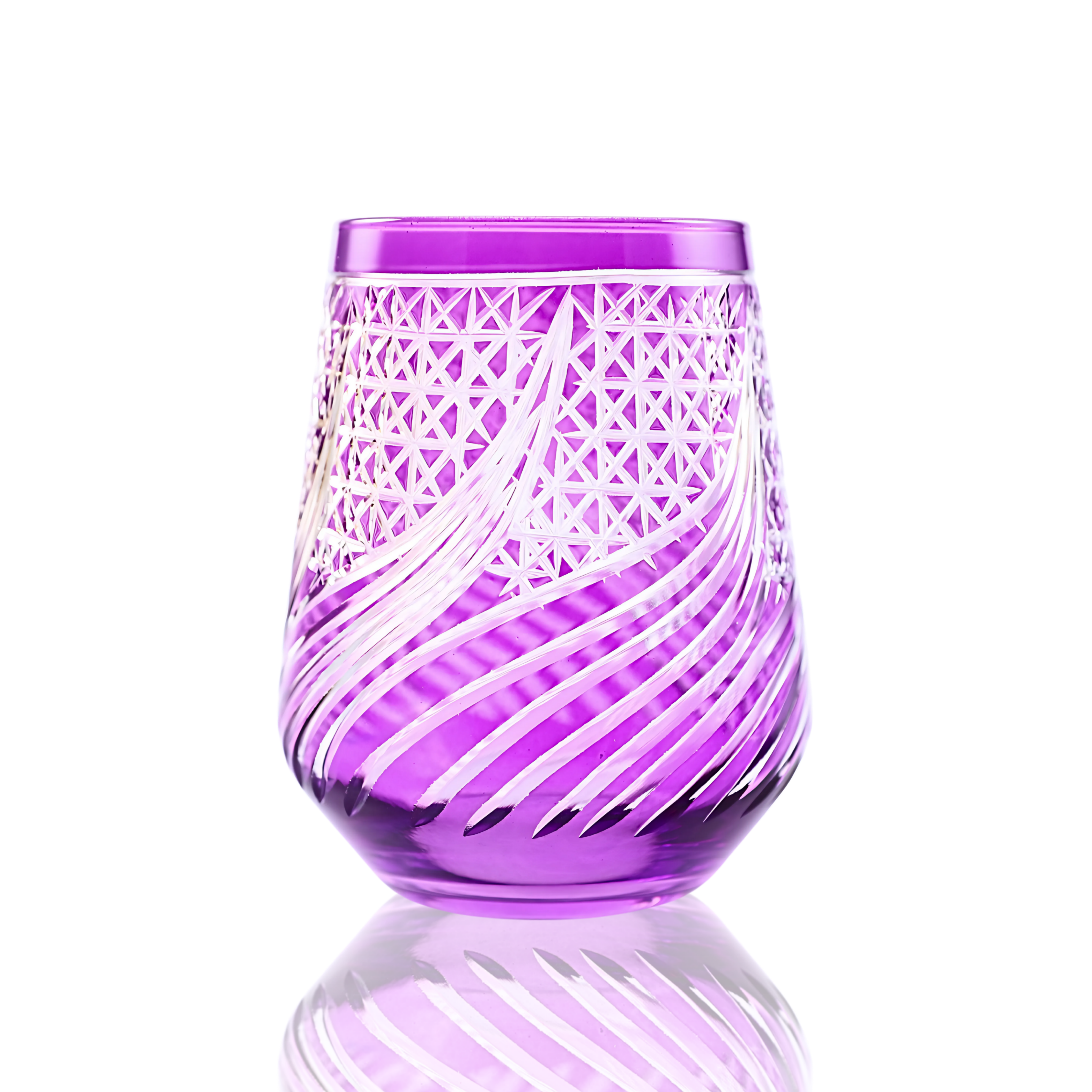 Aurora Stemless Wine Glass - Set Of 2 - Margerie Crystal USA