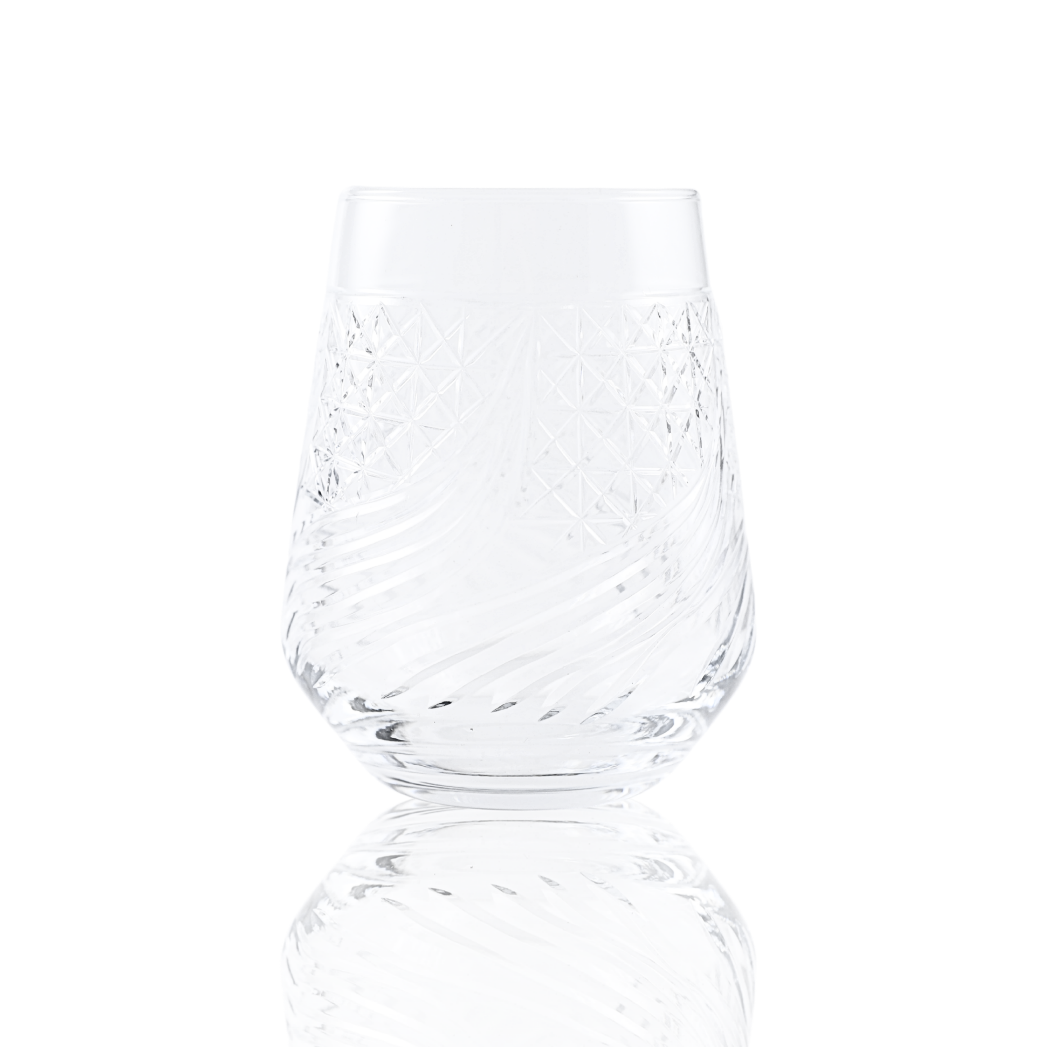 Aurora Stemless Wine Glass - Set Of 2 - Margerie Crystal USA