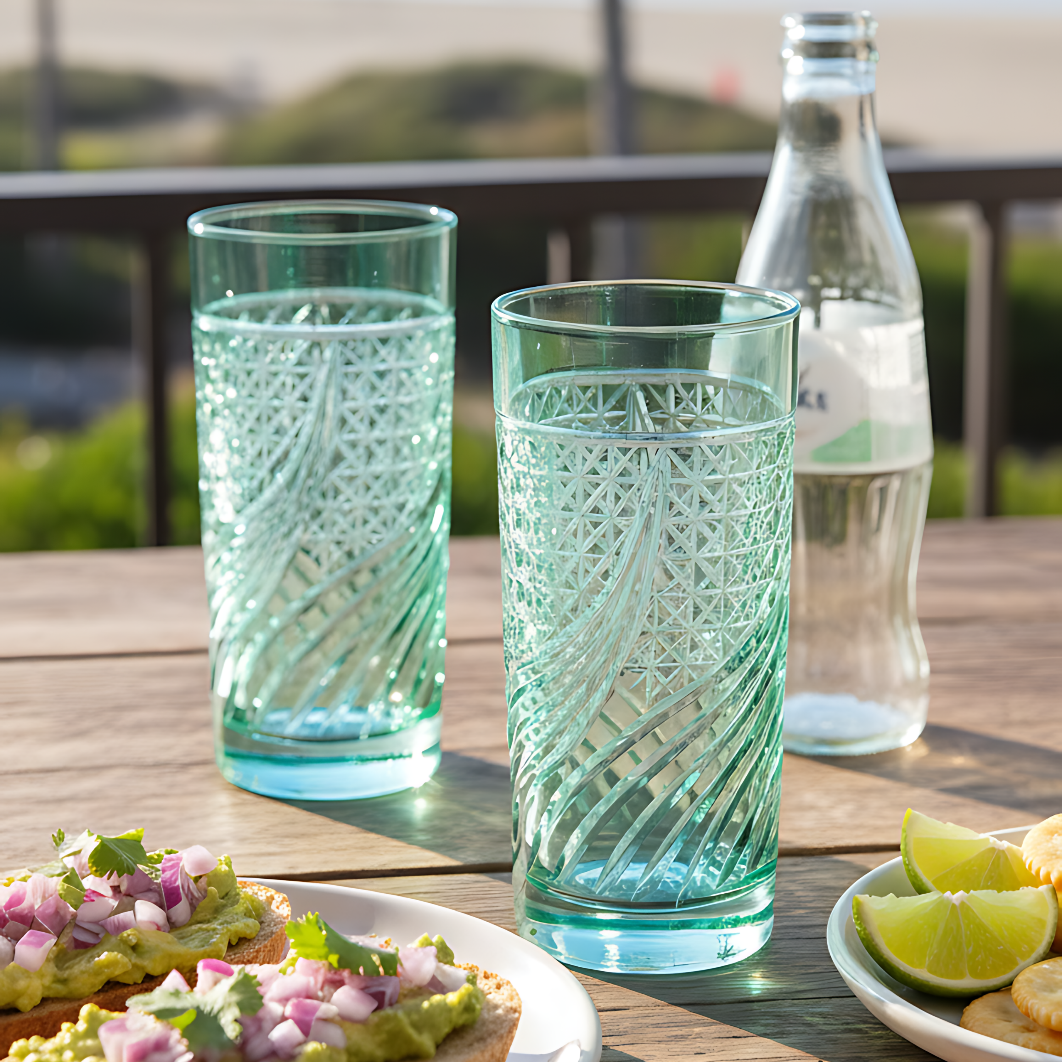 Aurora Highball Glass - Set Of 2 - Margerie Crystal USA