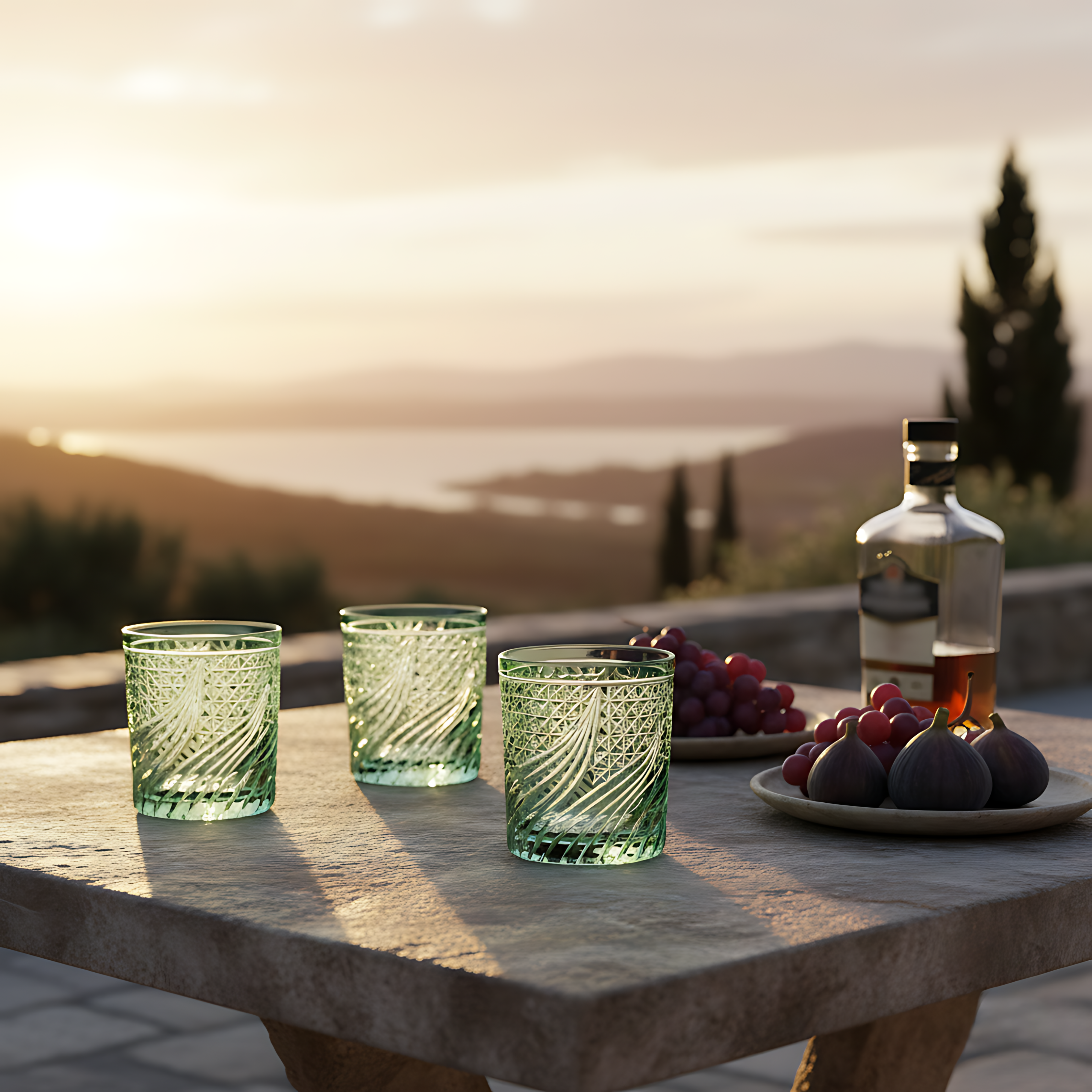 Aurora Old Fashioned Whiskey Glass - Set Of 2 - Margerie Crystal USA