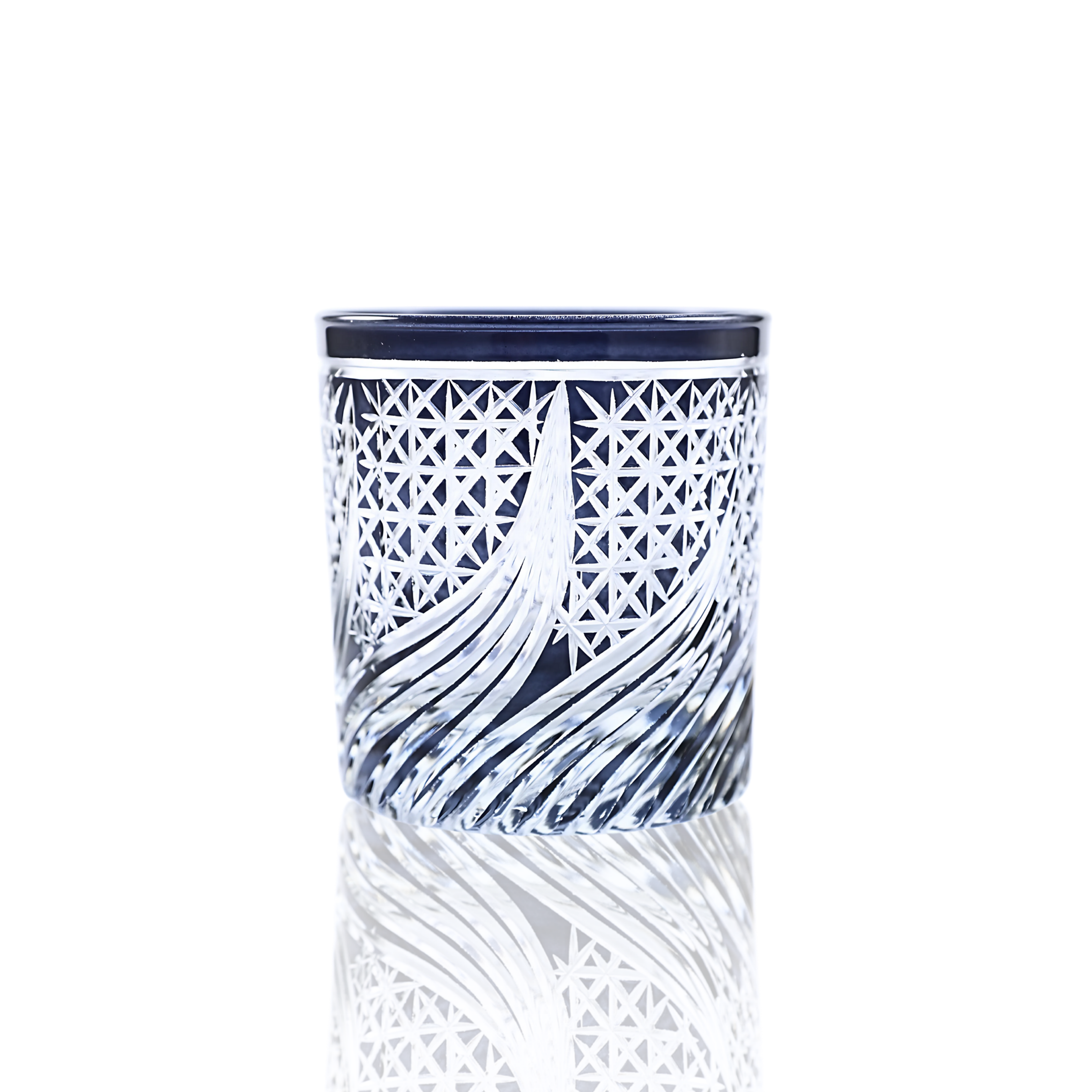 Aurora Old Fashioned Whiskey Glass - Set Of 2 - Margerie Crystal USA