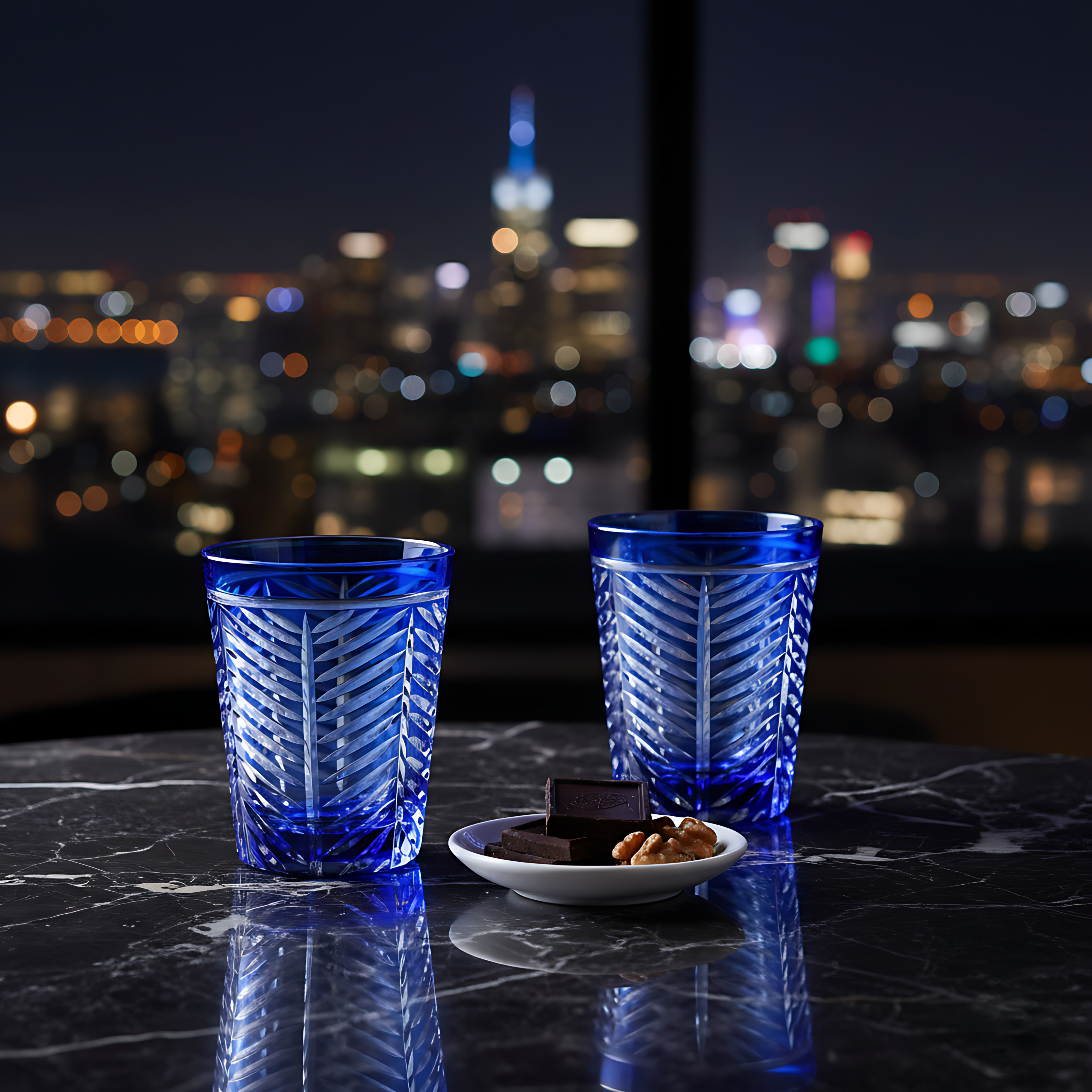 Lanza Cut Crystal Tumblers - Set Of 2 - Margerie Crystal USA