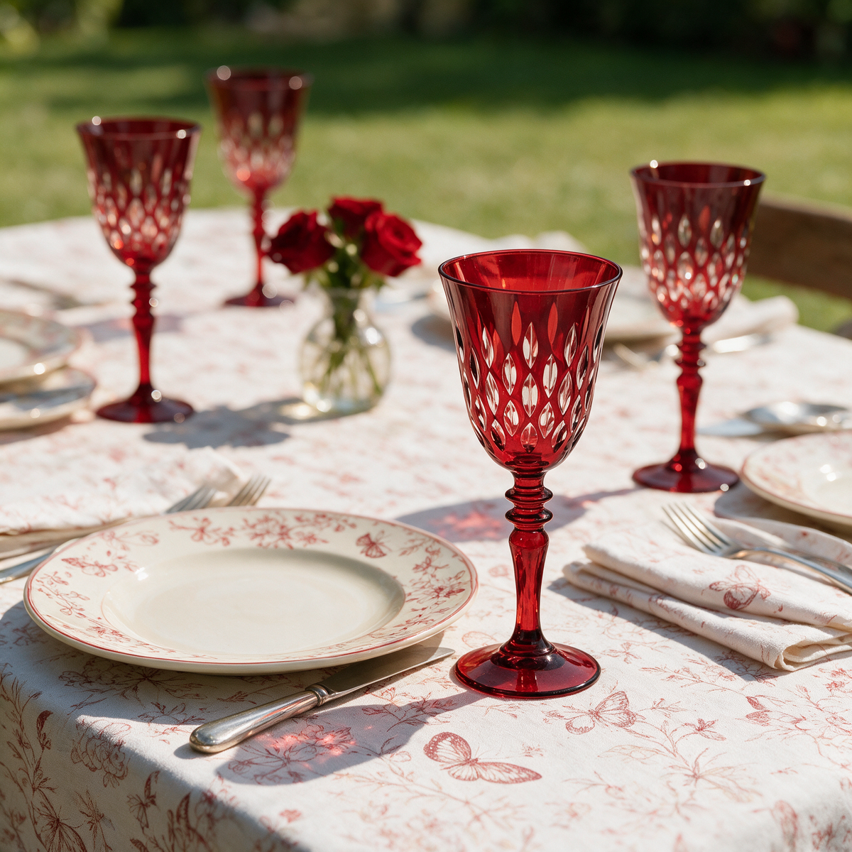 Verre à vin en cristallin taillé Royal