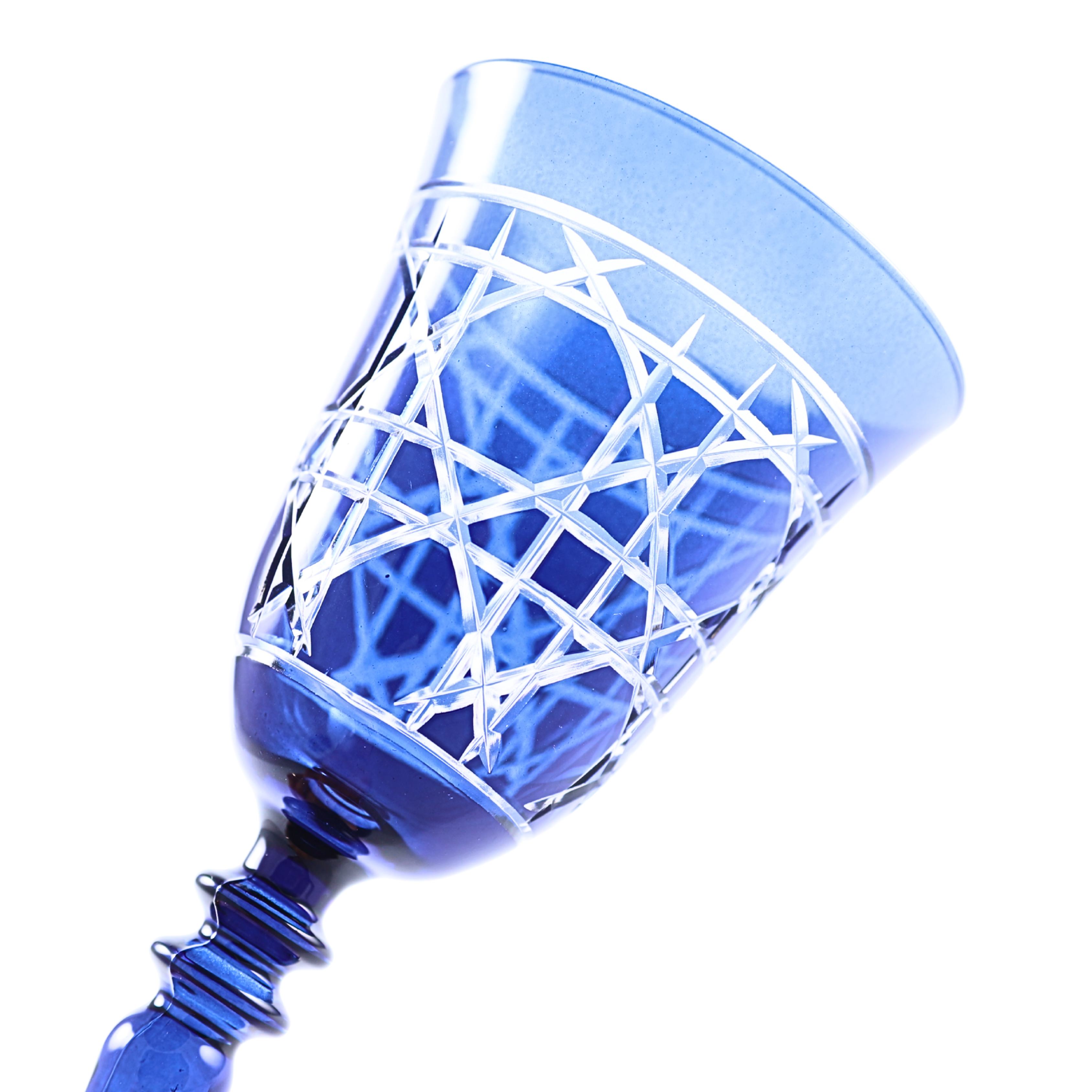 Gloria Cut Crystal Wine Glasses - Set Of 2 - Margerie Crystal USA