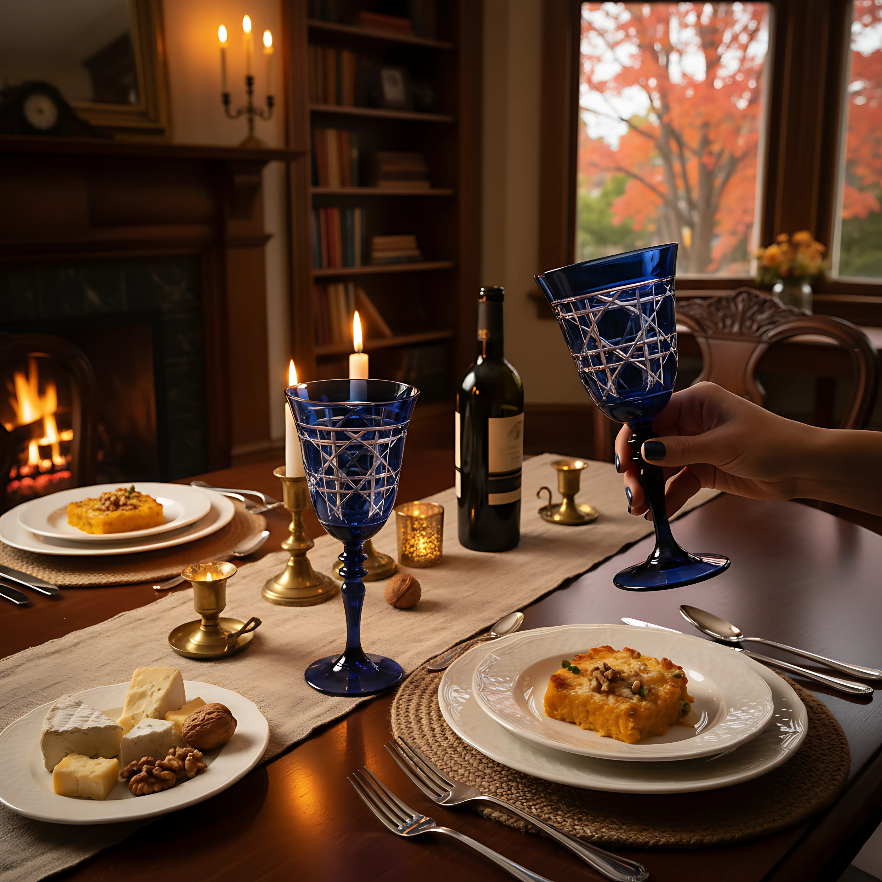 Gloria Cut Crystal Wine Glasses - Set Of 2 - Margerie Crystal USA