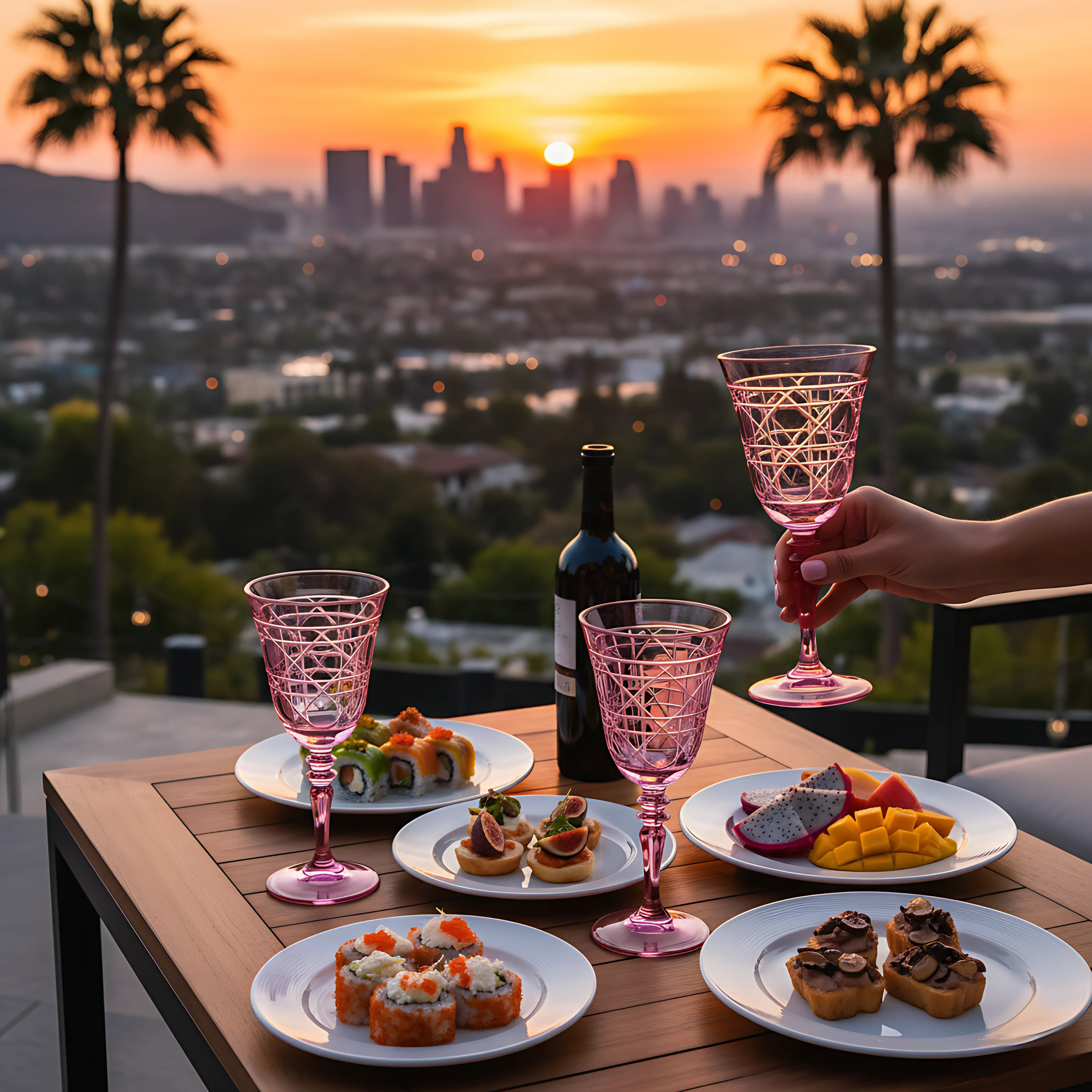 Gloria Cut Crystal Wine Glasses - Set Of 2 - Margerie Crystal USA