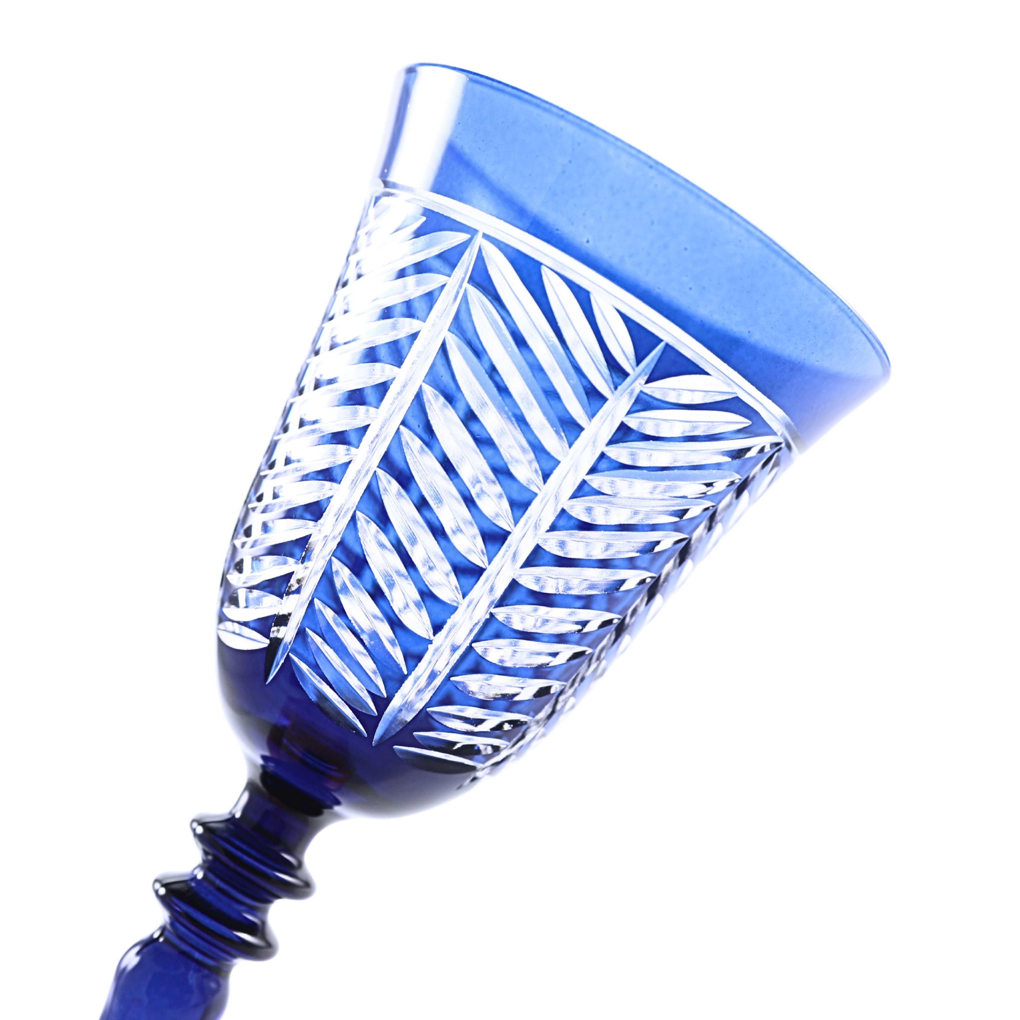 Lanza Cut Crystal Wine Glasses - Set Of 2 - Margerie Crystal USA