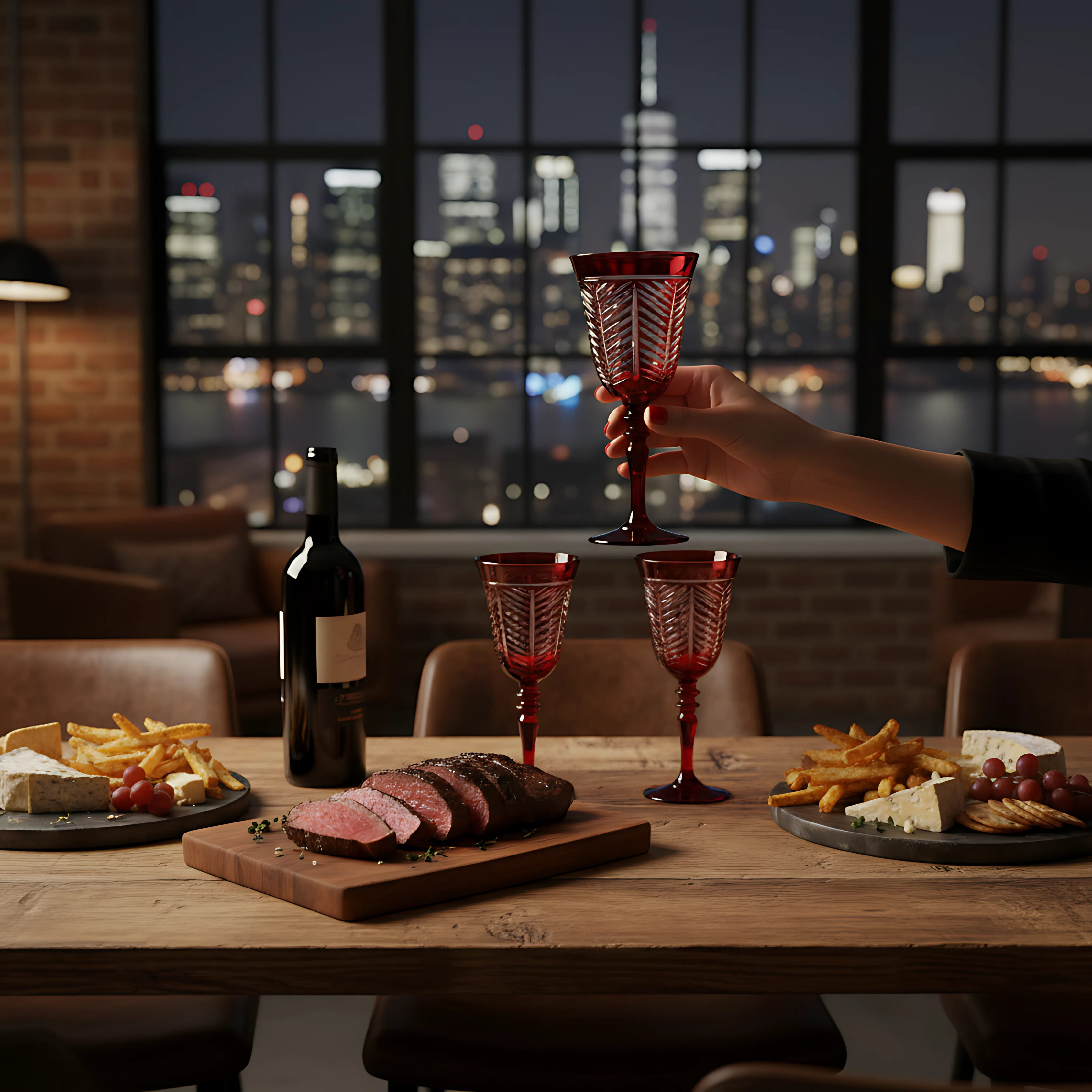 Lanza Cut Crystal Wine Glasses - Set Of 2 - Margerie Crystal USA