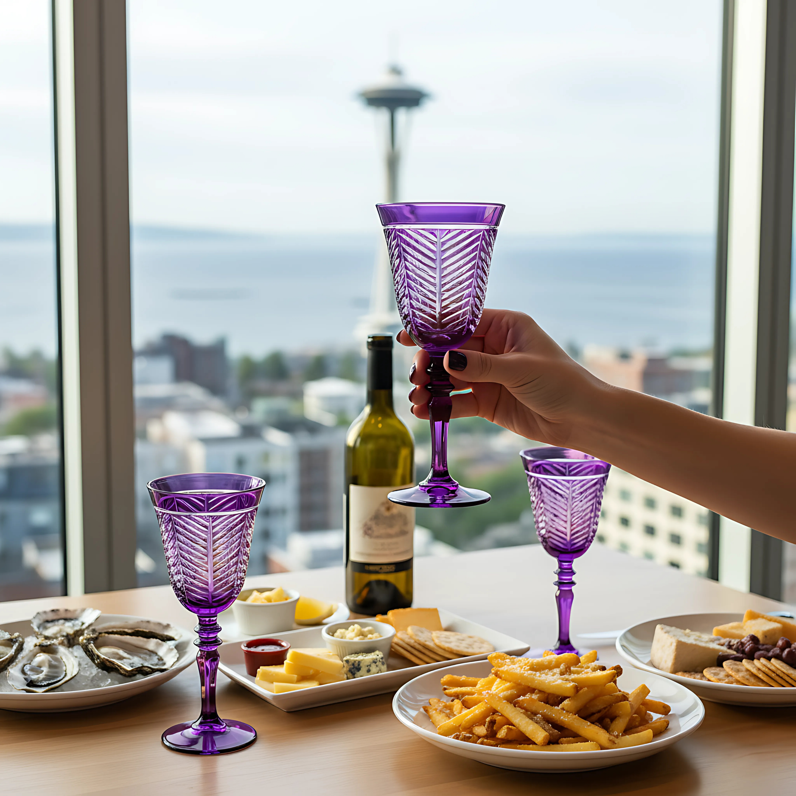 Lanza Cut Crystal Wine Glasses - Set Of 2 - Margerie Crystal USA