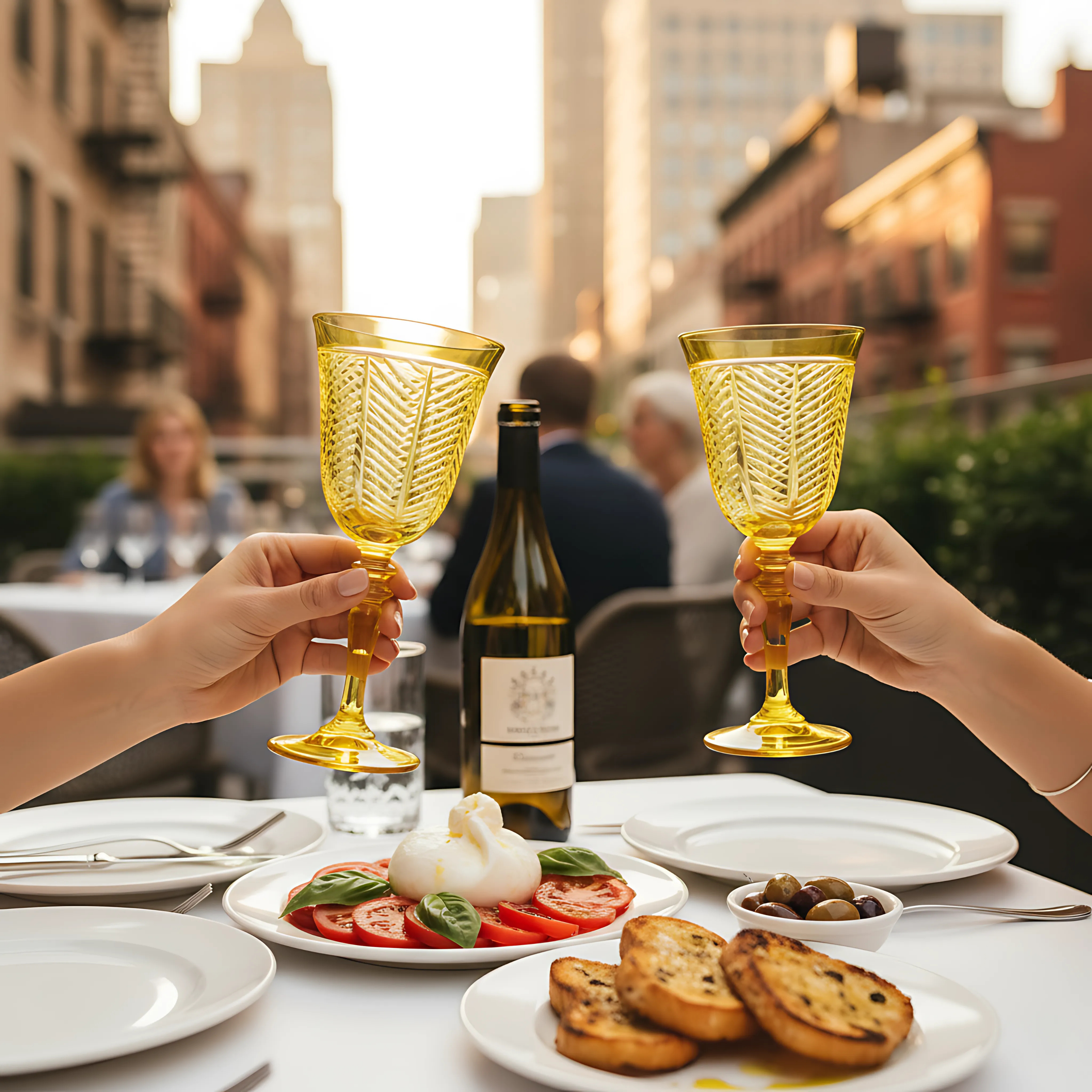 Lanza Cut Crystal Wine Glasses - Set Of 2 - Margerie Crystal USA