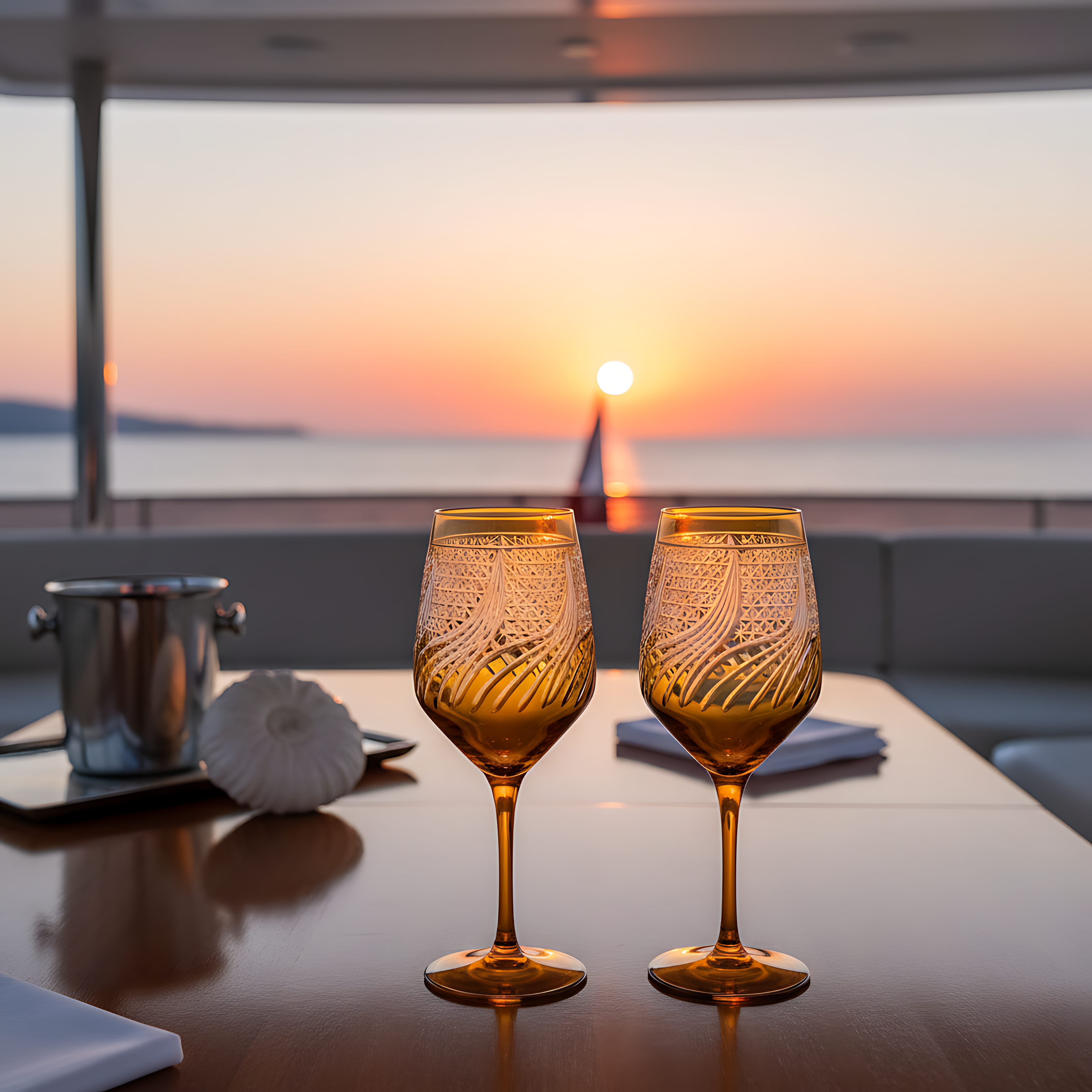 Aurora Wine Glass - Set Of 2 - Margerie Crystal USA