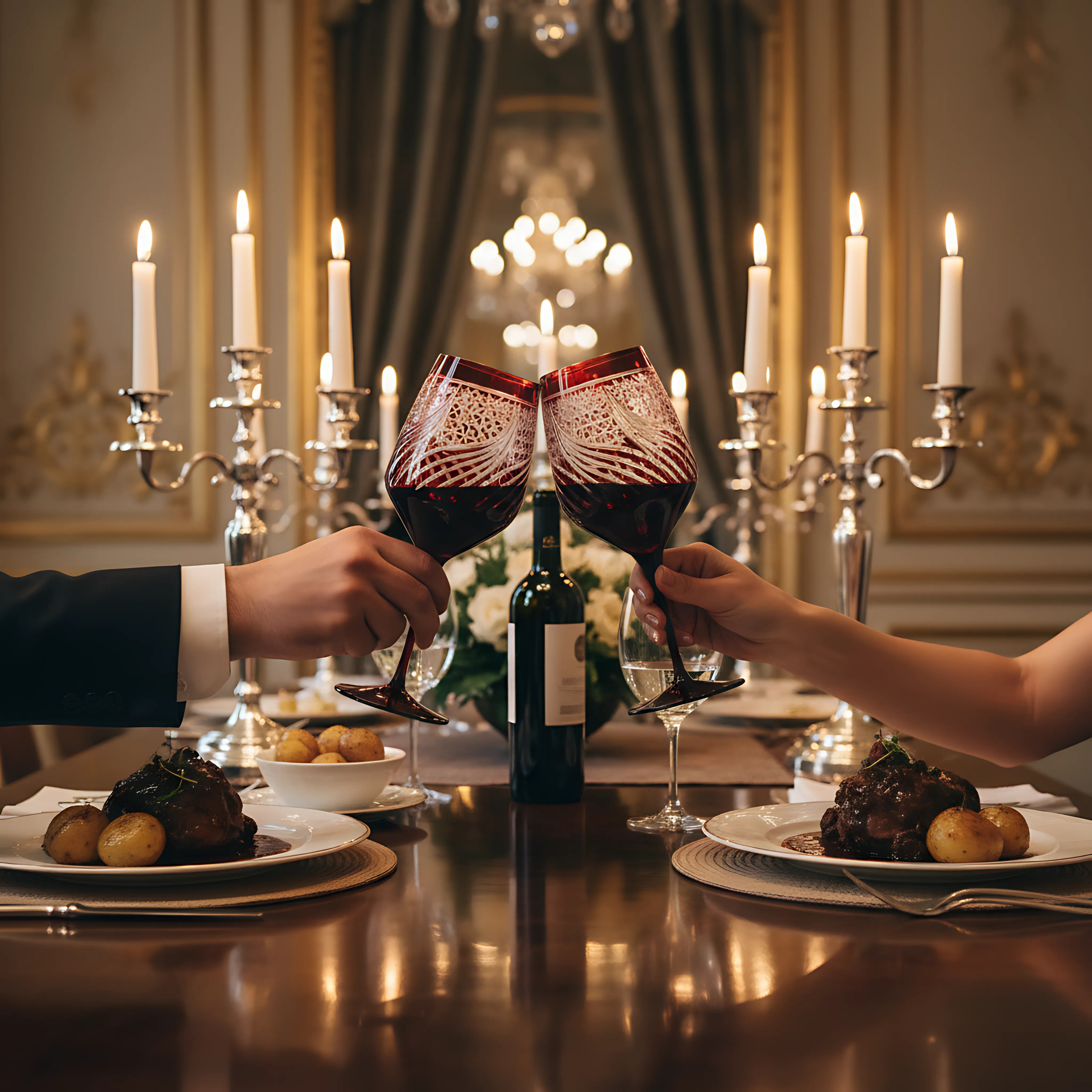 Aurora Wine Glass - Set Of 2 - Margerie Crystal USA