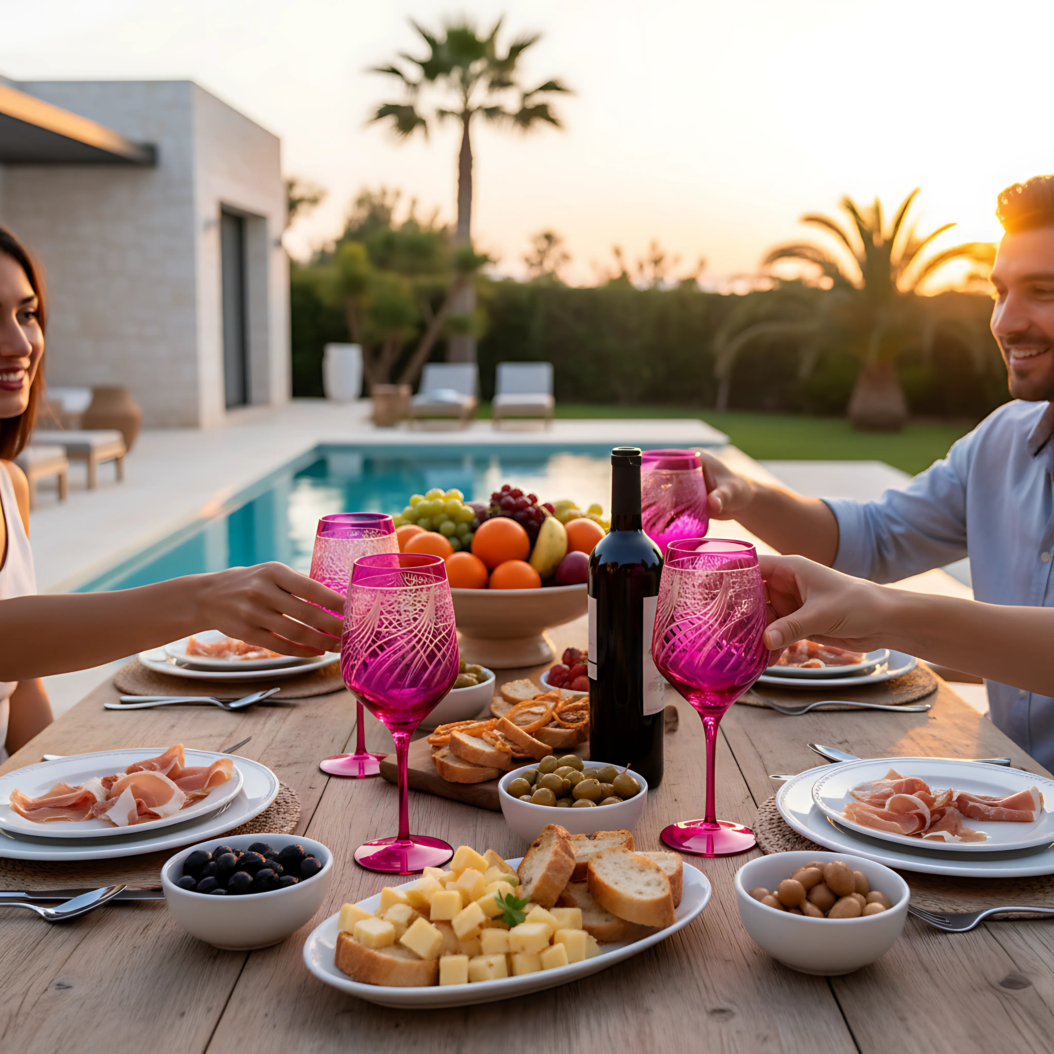 Aurora Wine Glass - Set Of 2 - Margerie Crystal USA