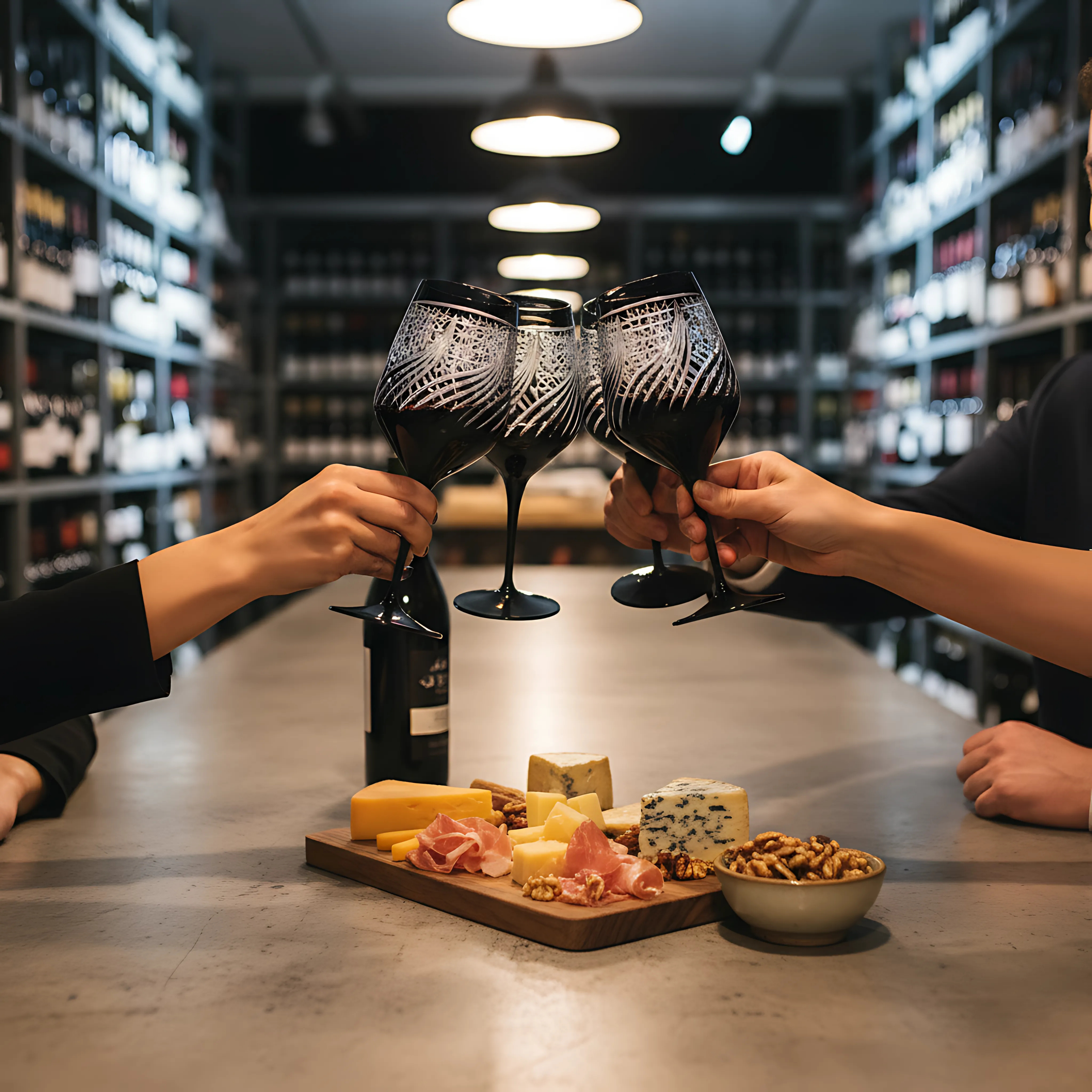 Aurora Wine Glass - Set Of 2 - Margerie Crystal USA