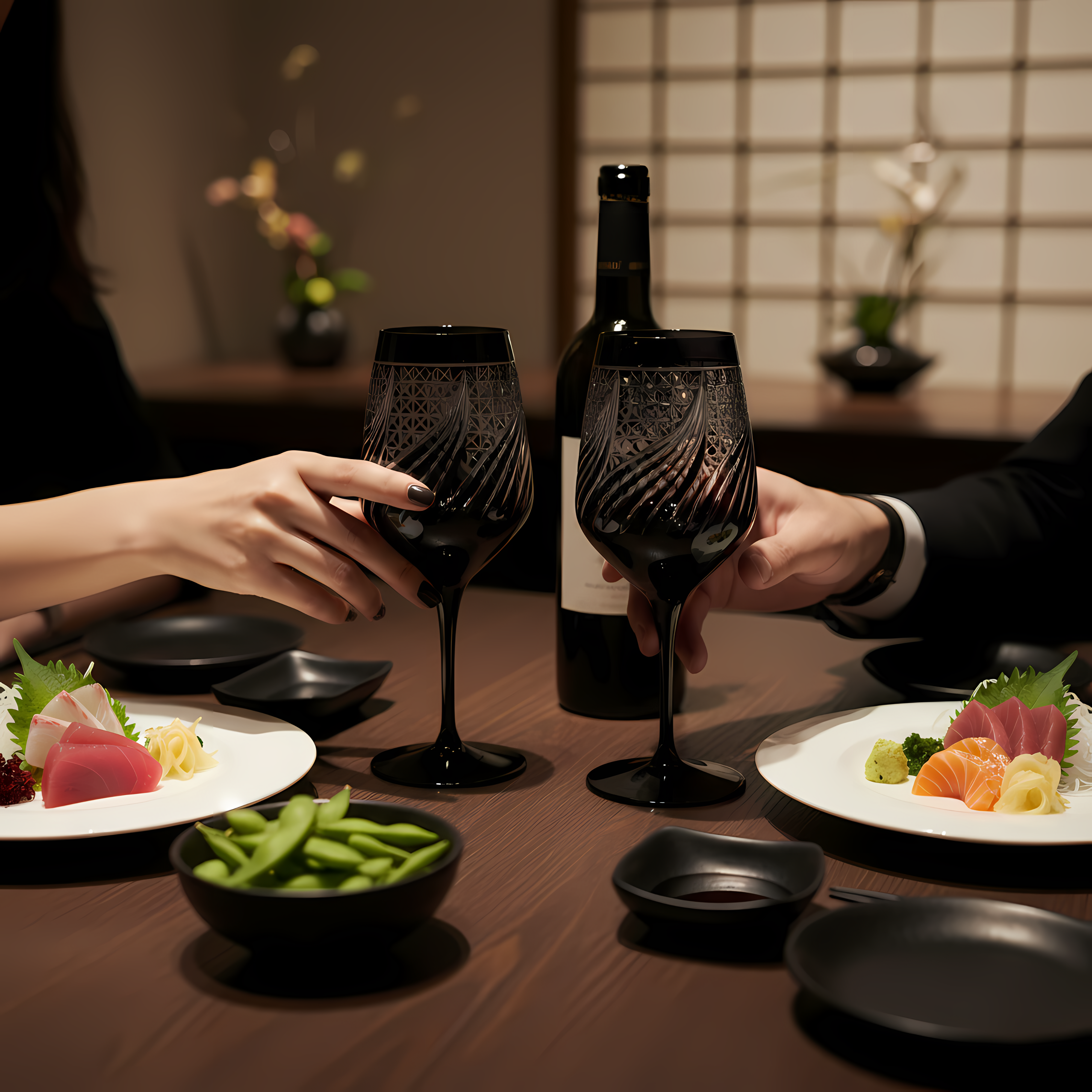 Aurora Wine Glass - Set Of 2 - Margerie Crystal USA