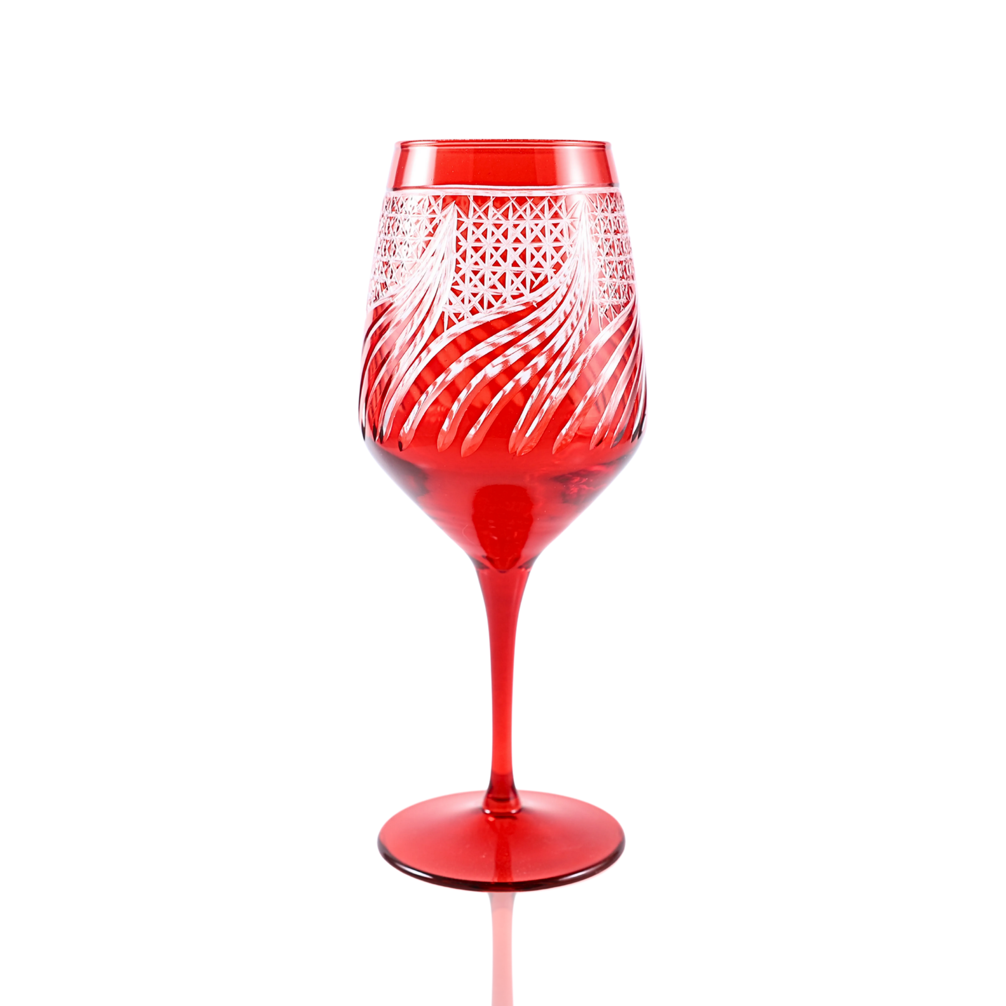 Aurora Wine Glass - Set Of 2 - Margerie Crystal USA