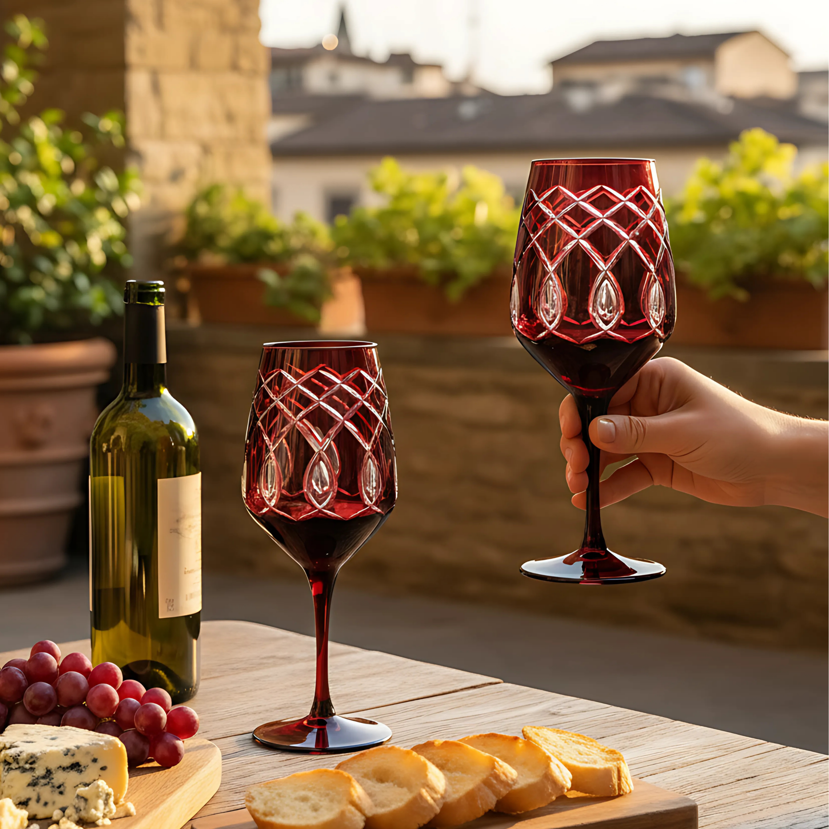 Heritage Wine Glass - Set Of 2 - Margerie Crystal USA