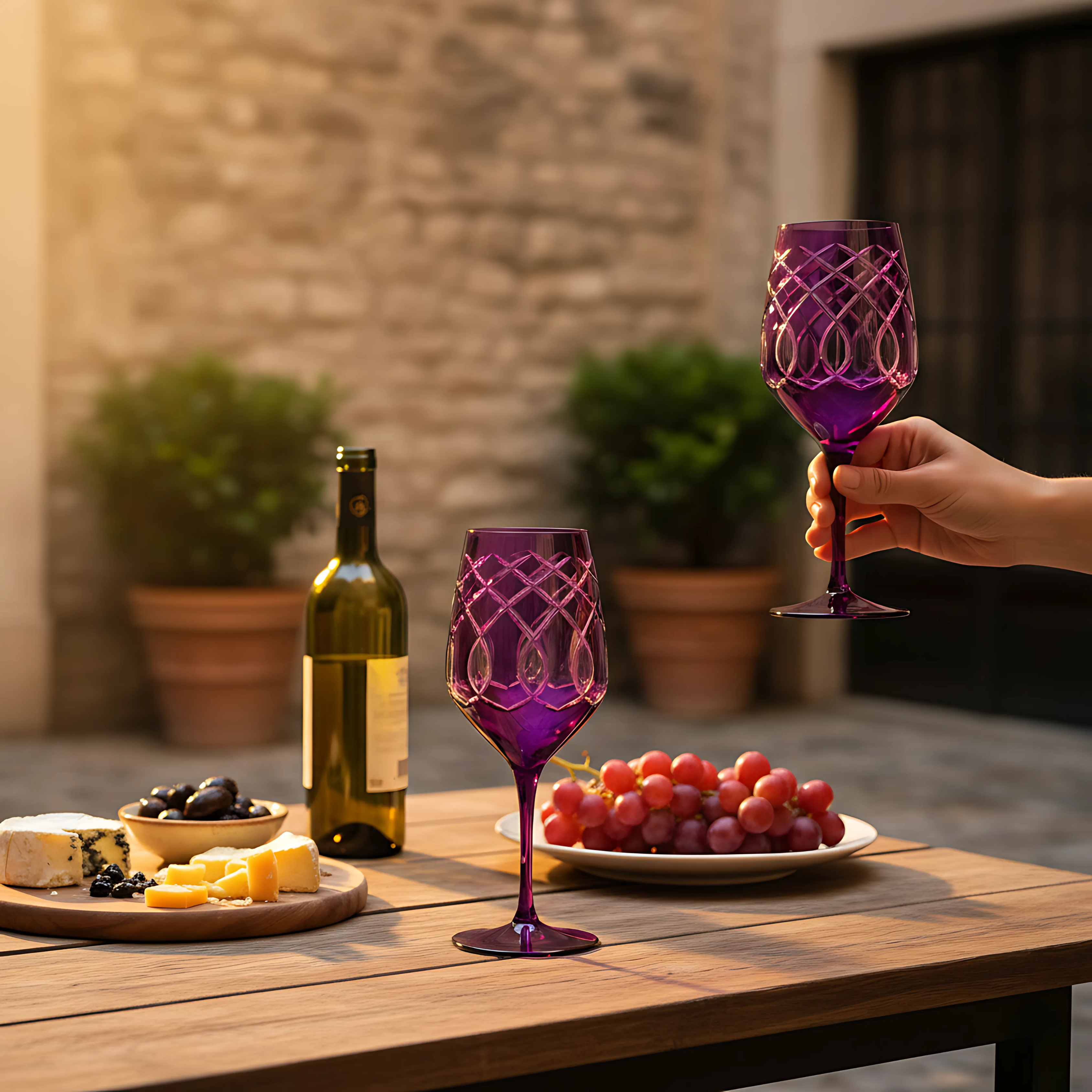 Heritage Wine Glass - Set Of 2 - Margerie Crystal USA