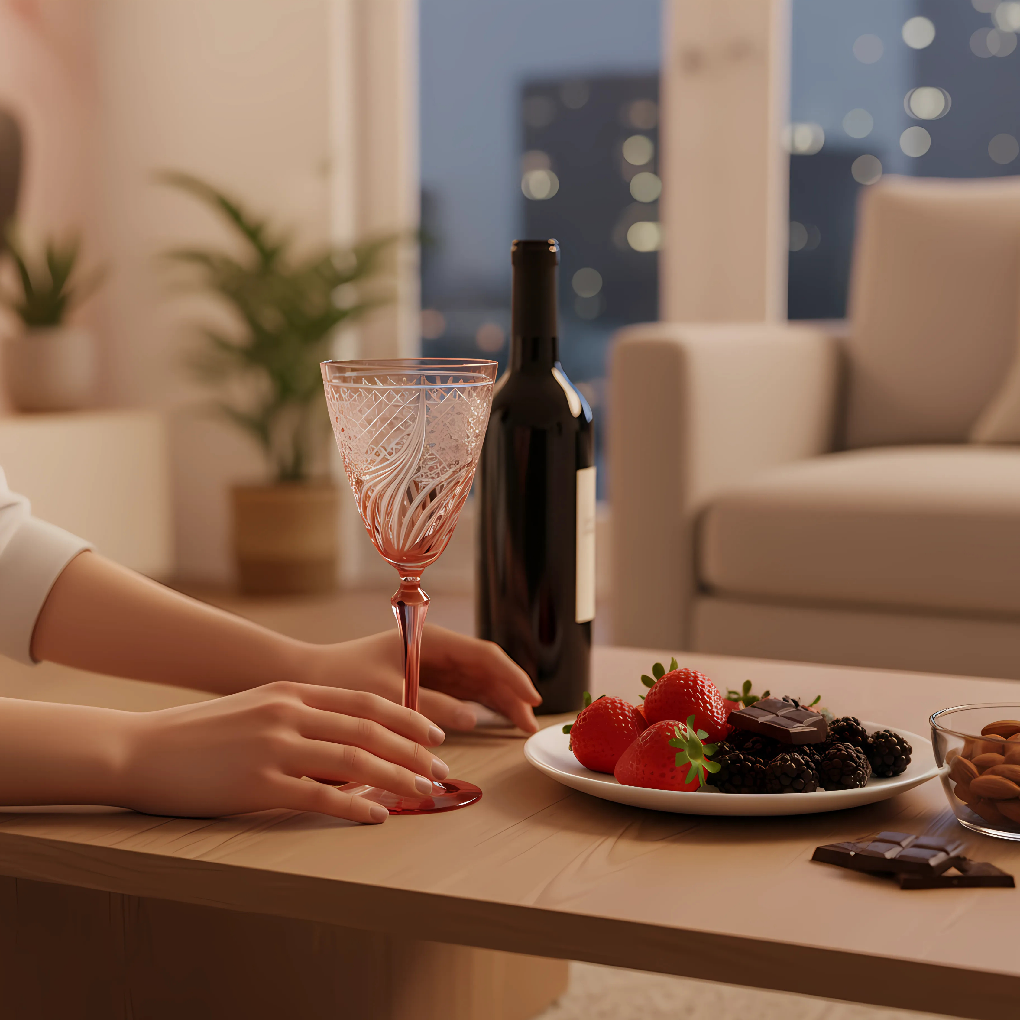 Aurora Wine Glass - Set Of 2 - Margerie Crystal USA