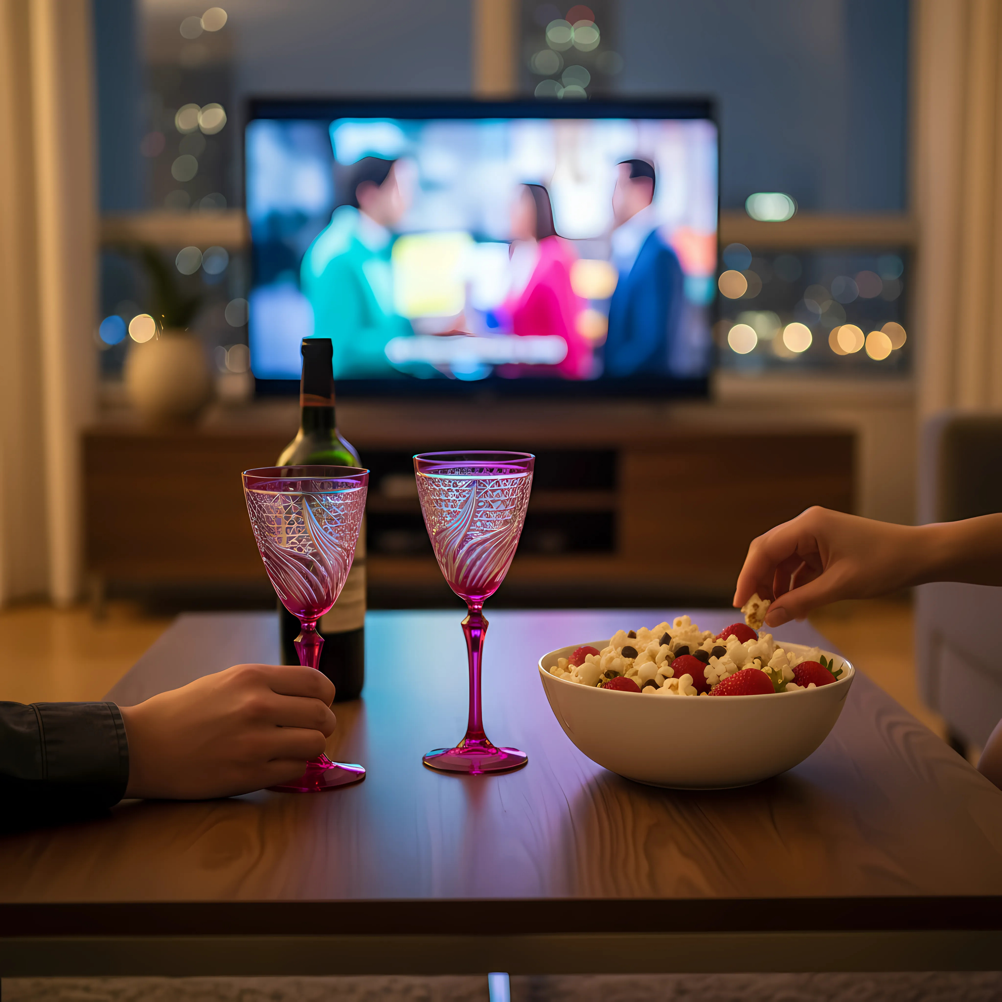 Aurora Wine Glass - Set Of 2 - Margerie Crystal USA