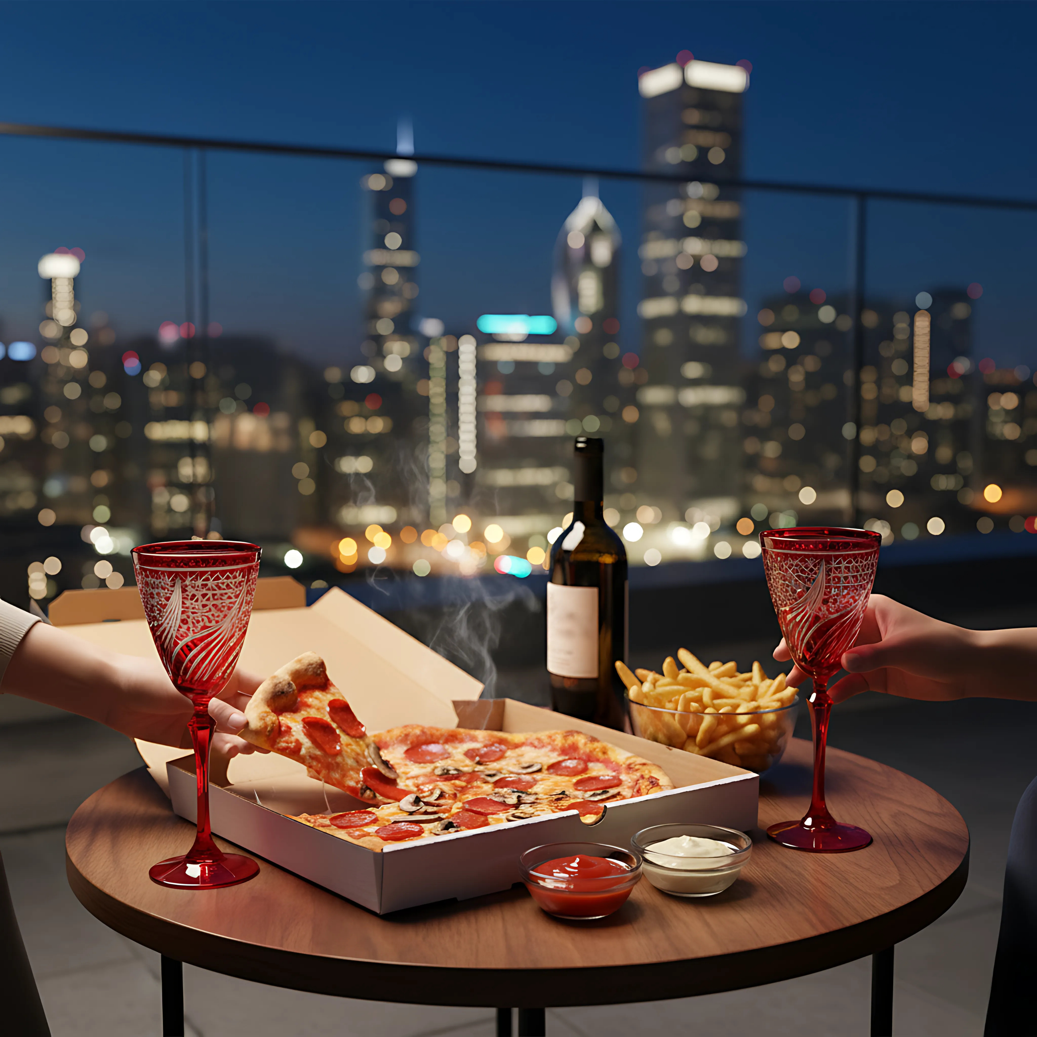 Aurora Wine Glass - Set Of 2 - Margerie Crystal USA