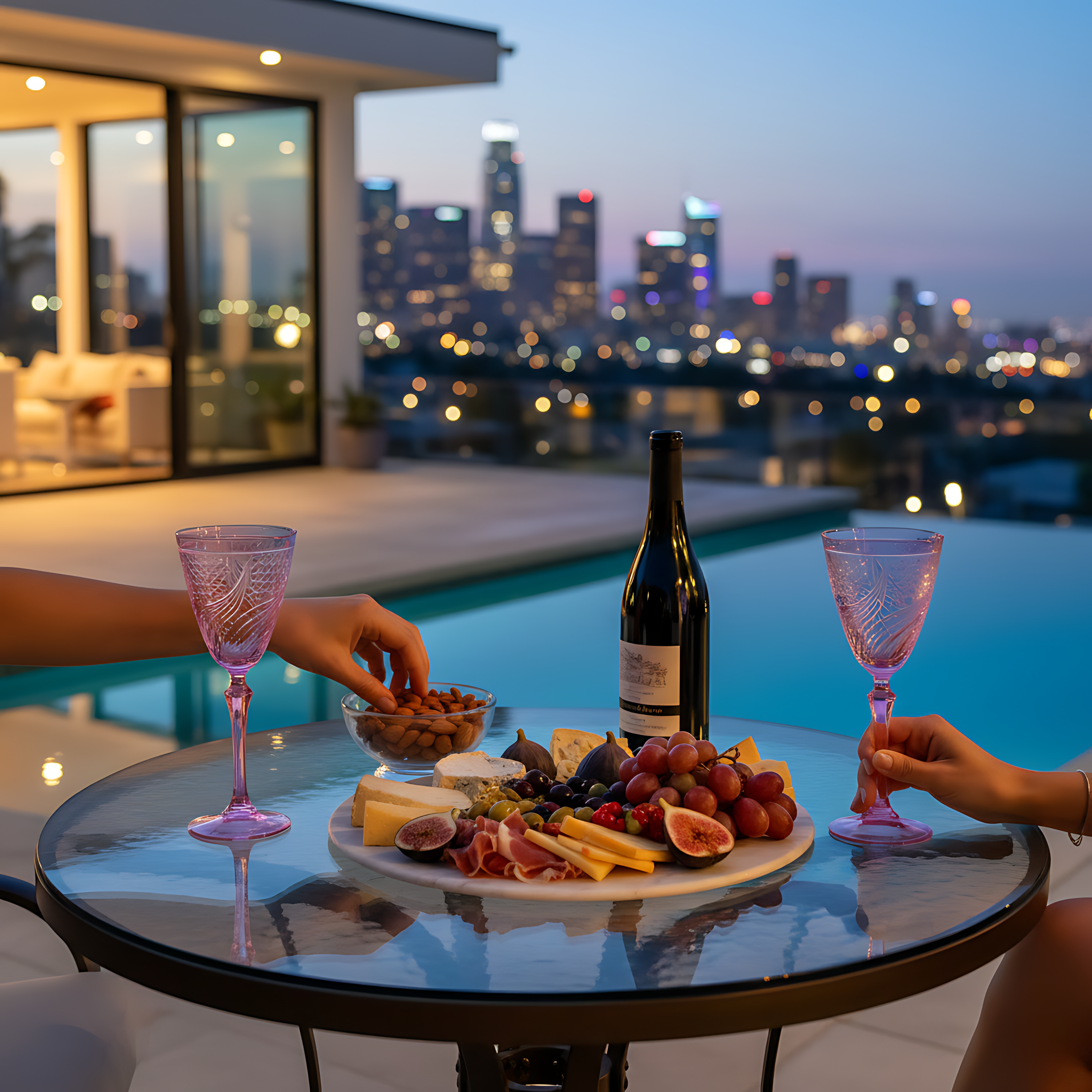 Aurora Wine Glass - Set Of 2 - Margerie Crystal USA