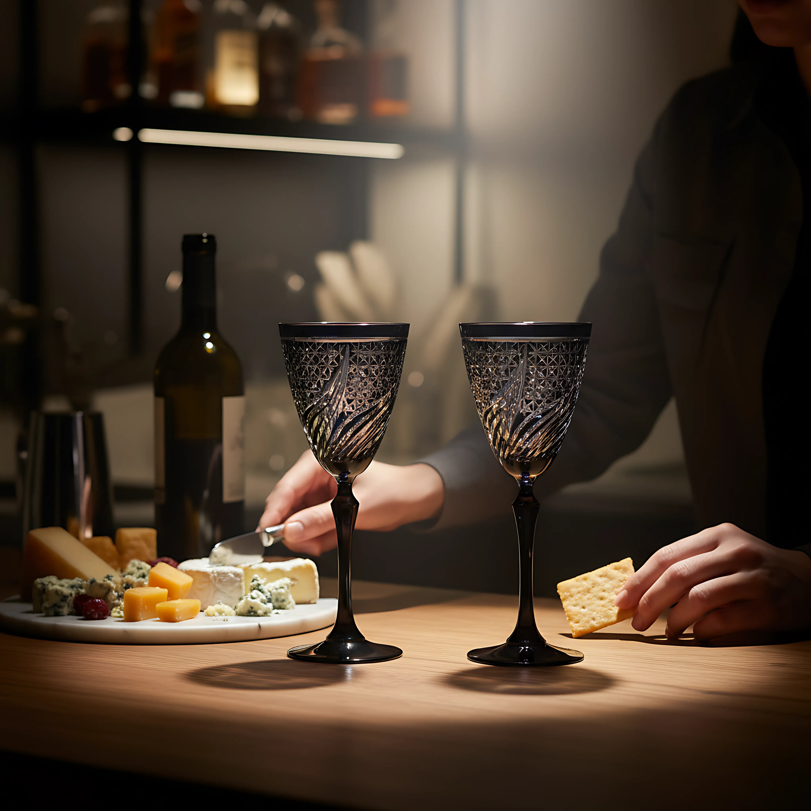 Aurora Wine Glass - Set Of 2 - Margerie Crystal USA