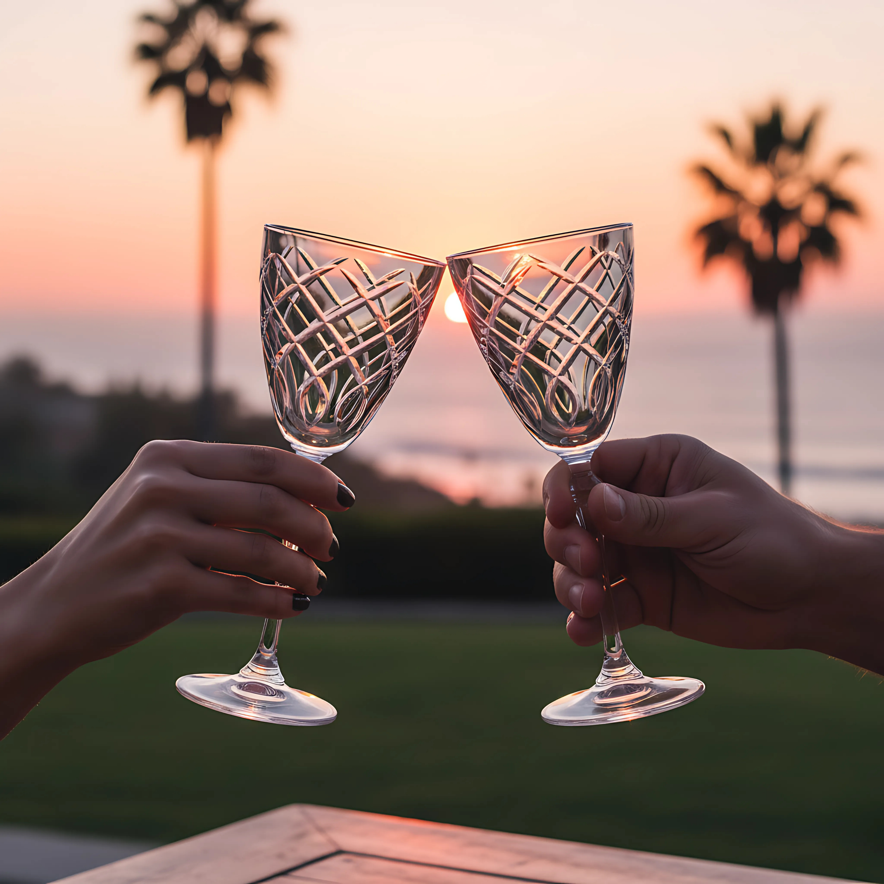 Heritage Wine Glass - Set Of 2 - Margerie Crystal USA