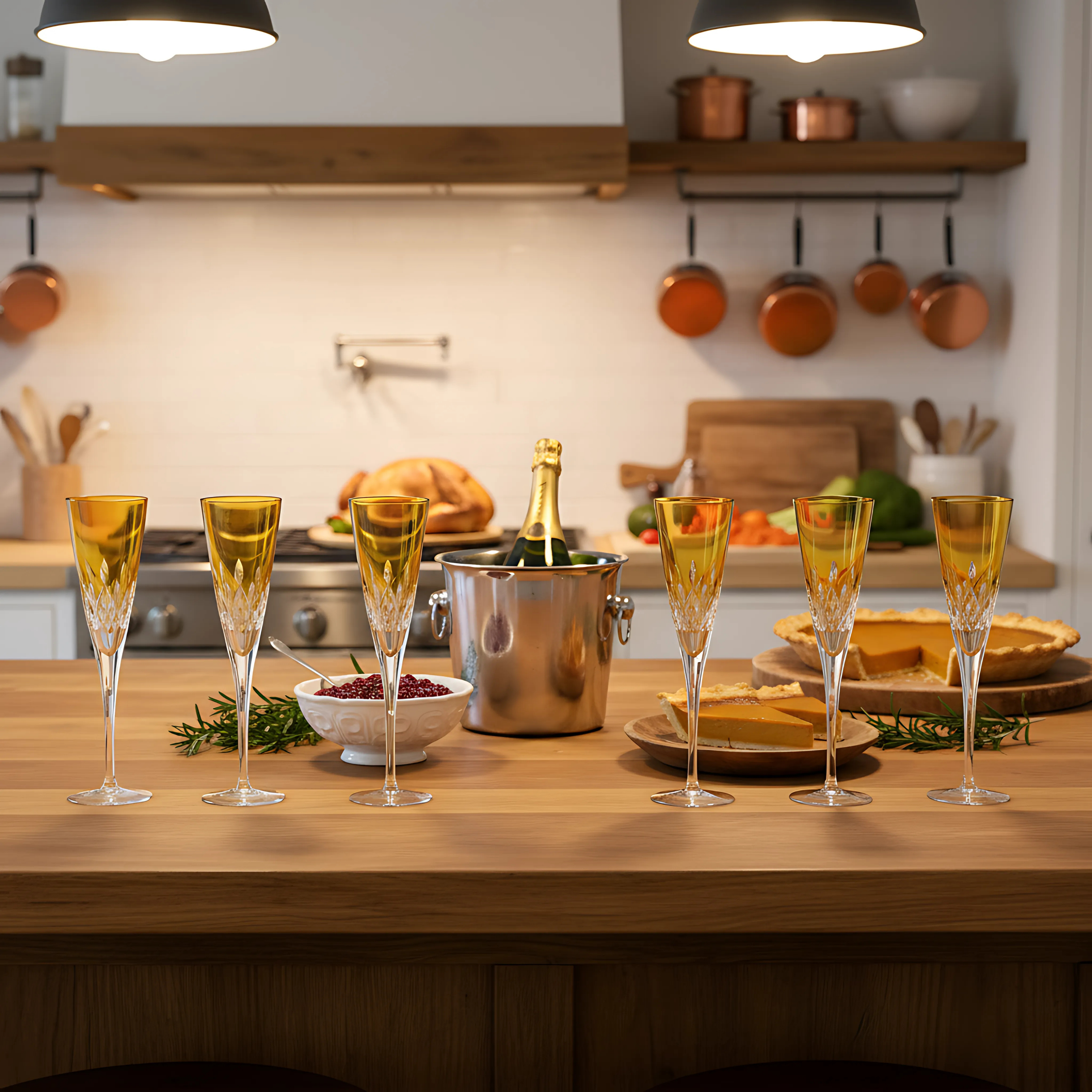 Aria Champagne Flute - Set Of 2 - Margerie Crystal USA